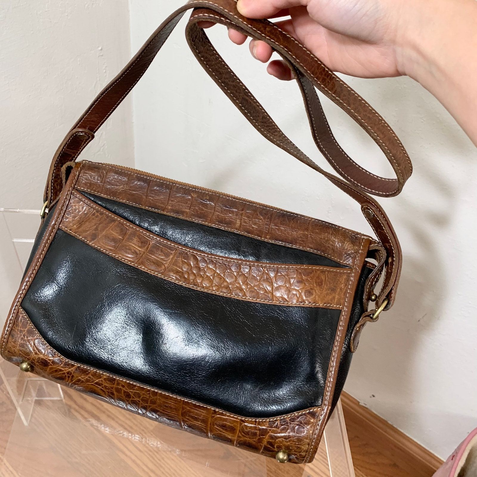 Other Brahmin Women's Crossbody Leather Black Brown Purse Size ONE SIZE - 12 Thumbnail