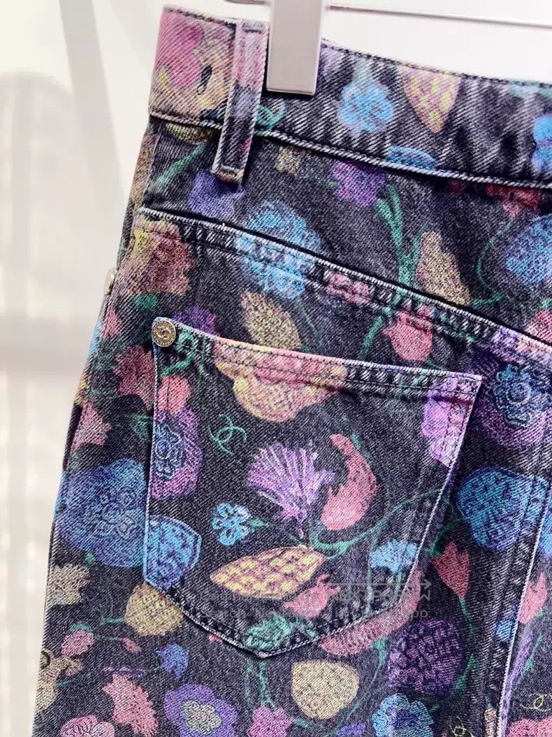 Chanel Chanel 21A colourful floral jeans Size 24" / US 00 / IT 34 - 4 Thumbnail