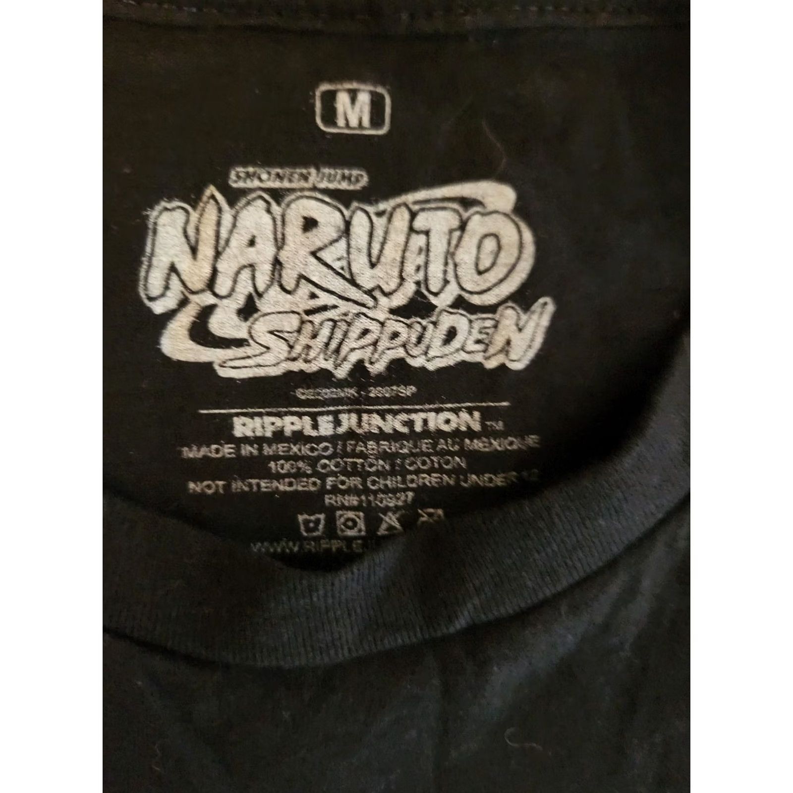 Ripple Junction Naruto Shippuden Anime Graphic T-Shirt Medium Black Crew Neck Short Sleeve Mens Size US M / EU 48-50 / 2 - 2 Thumbnail
