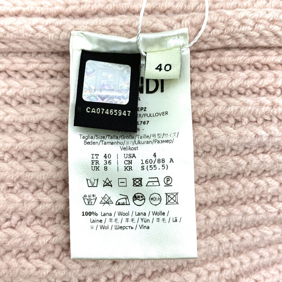 Fendi Fendi Pink Logo Letter Wool Long Sleeve Knit Sweater K26WX Size L / US 10 / IT 46 - 6 Thumbnail