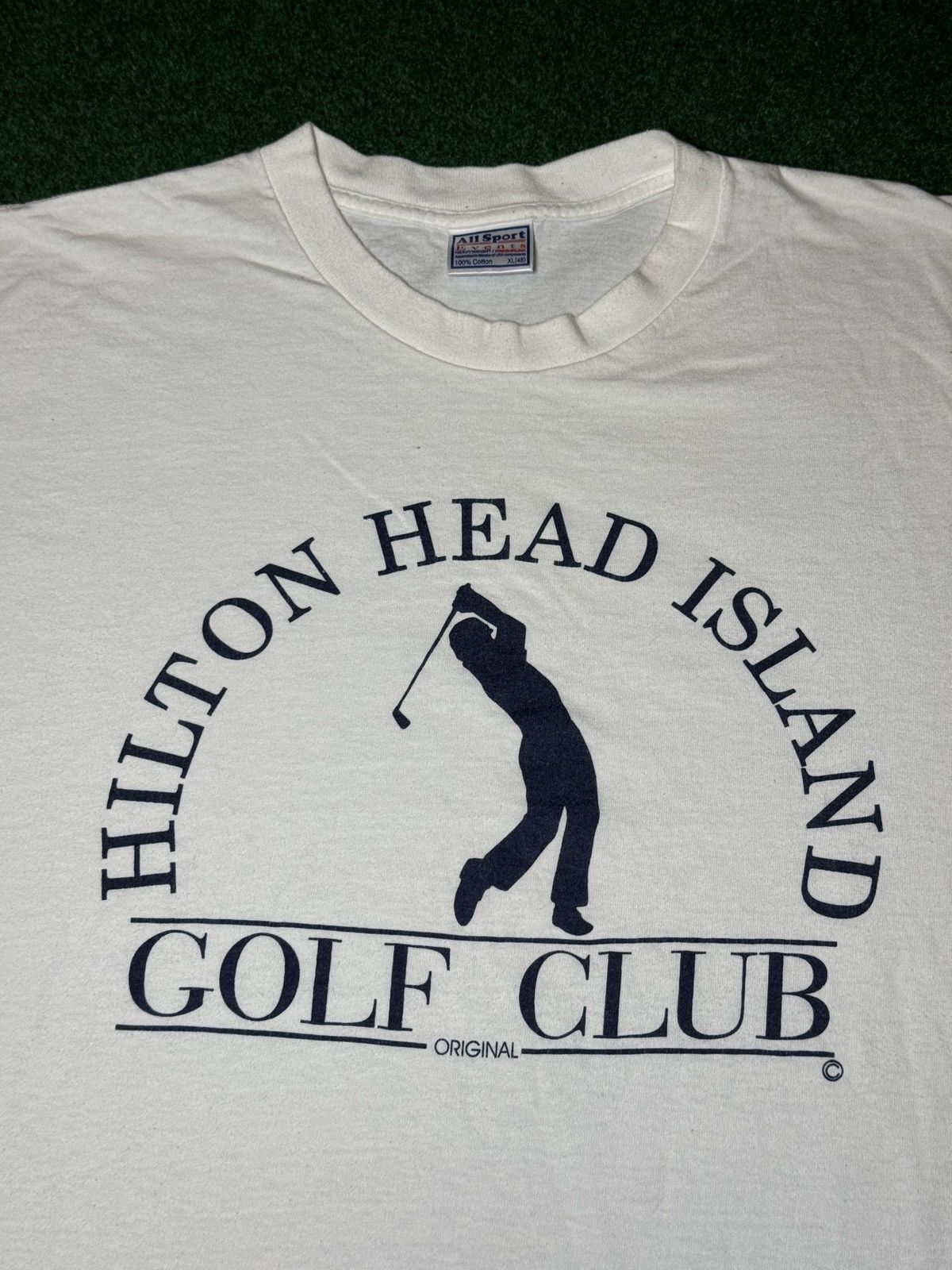 Vintage Vintage 90s Hilton Head Golf Club Course Golfing T Shirt Size US XL / EU 56 / 4 - 2 Thumbnail