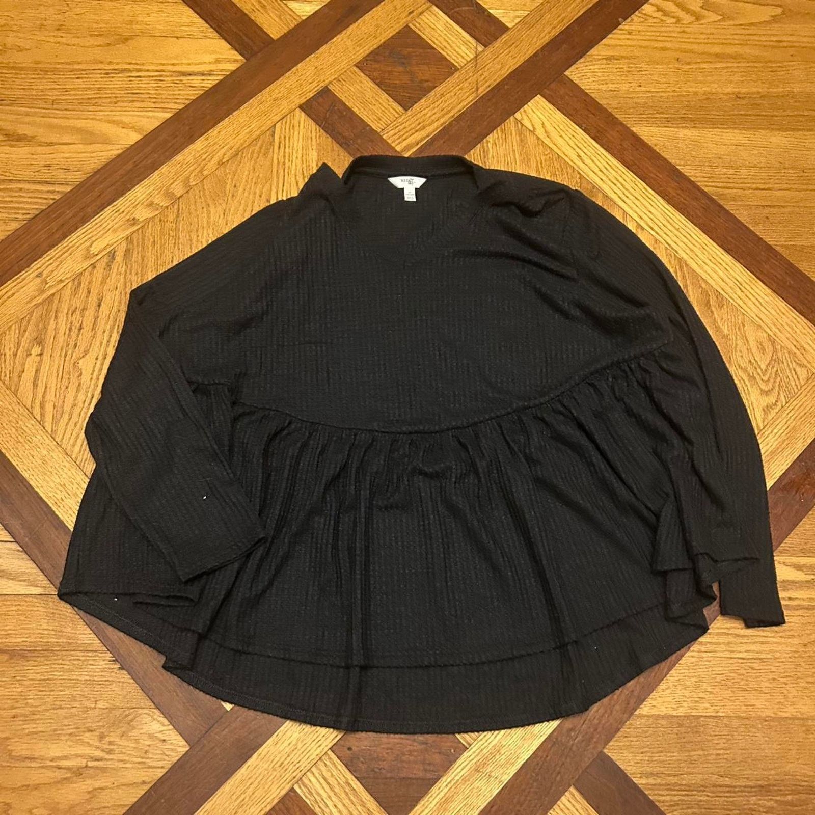 Other (2XL) Terra &Sky Black Longsleeve Blouse Size XXL / US 16-18 / IT 52-54 - 1 Thumbnail