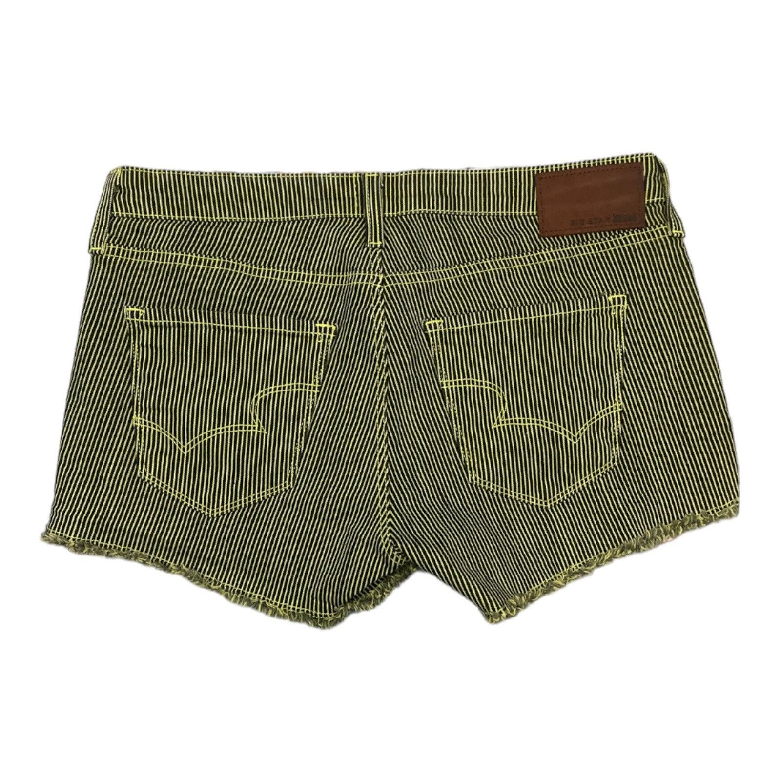 Big Star BIG STAR shorts WOMENS 29 lime green stripes nice! Size 29" - 1 Thumbnail