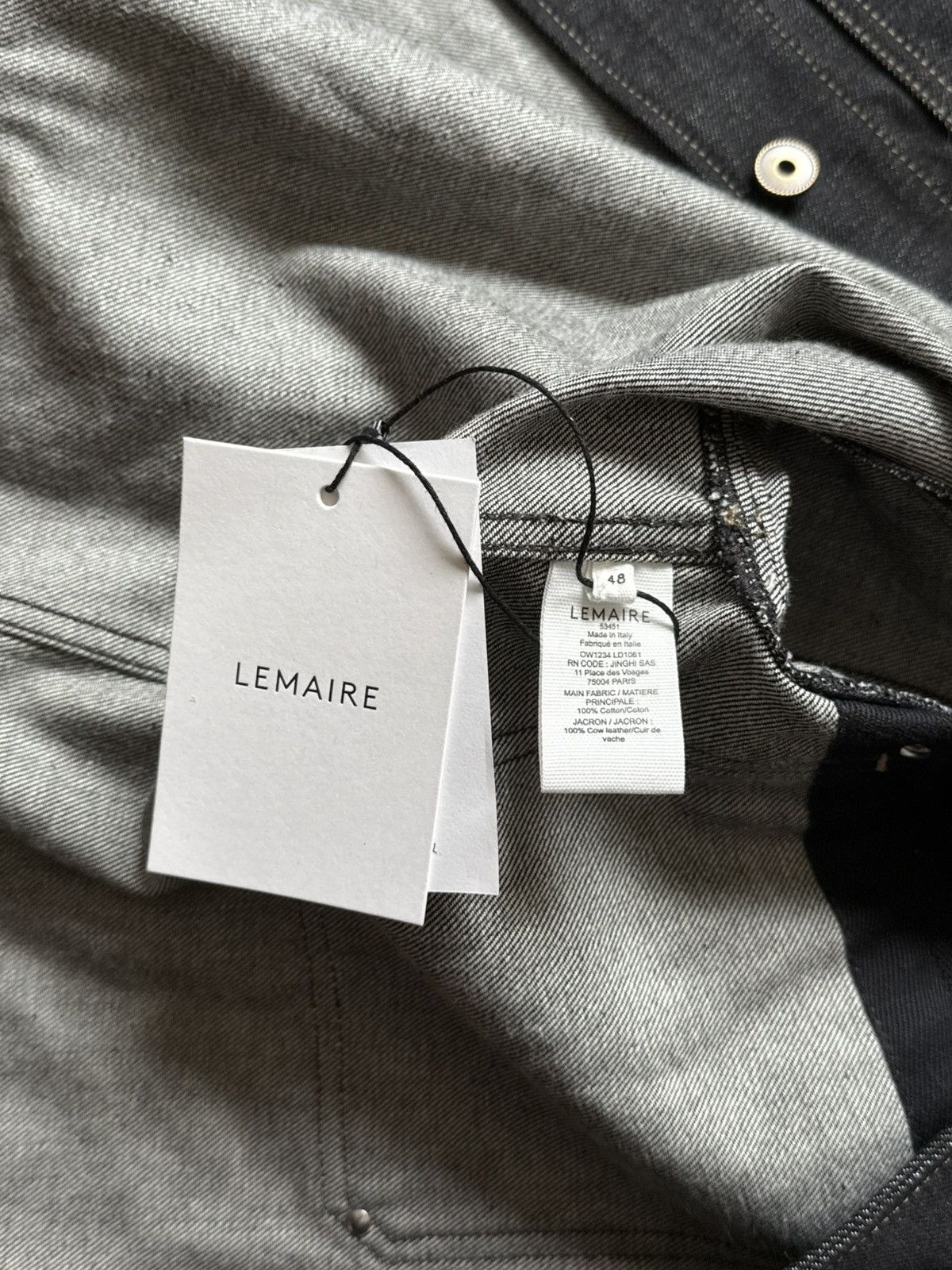 Lemaire NWT - Trucker jacket with studs Slate Size US M / EU 48-50 / 2 - 6 Thumbnail