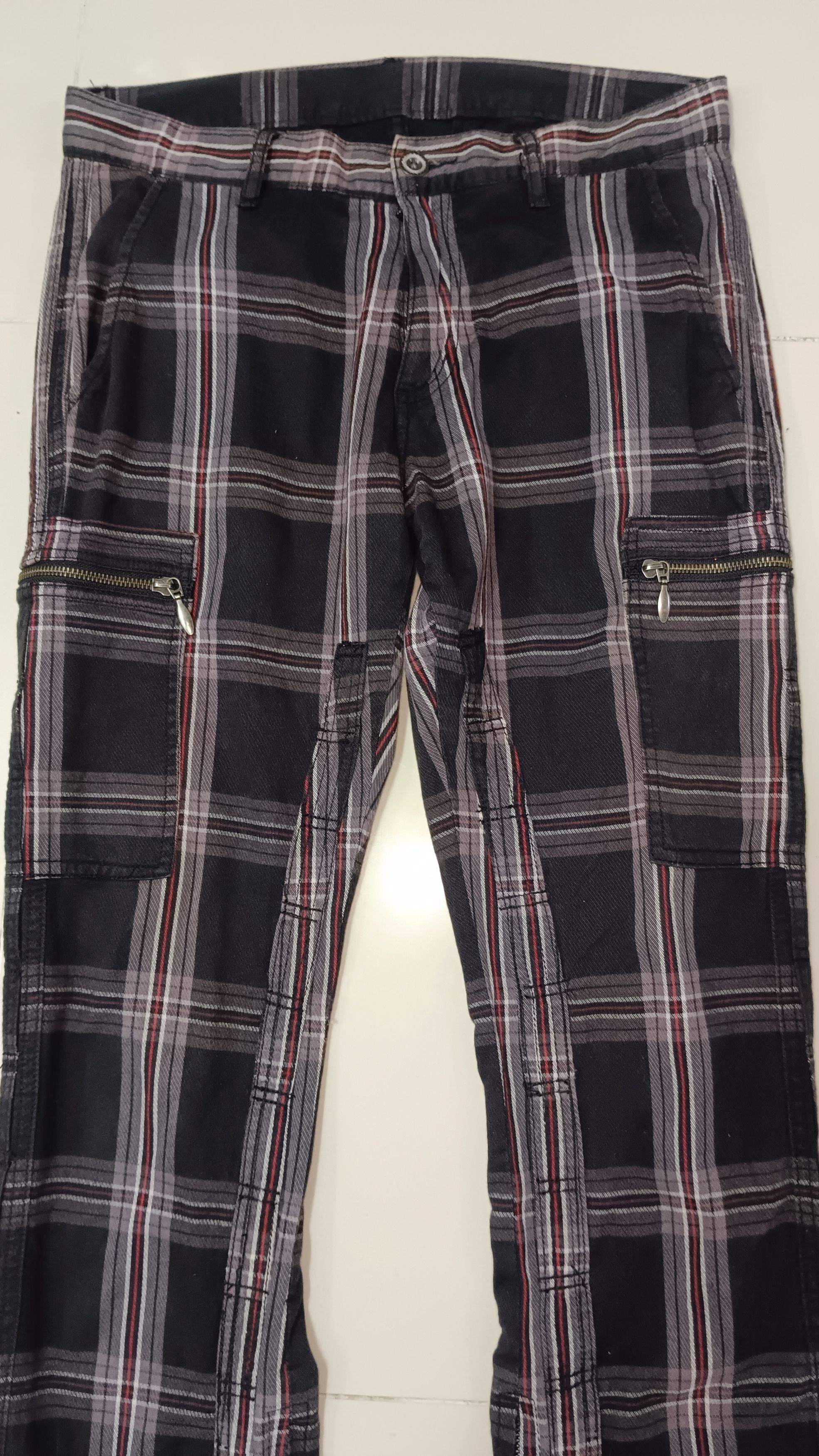 If Six Was Nine Japanese Brand Double Edge Plaid Bondage Pants Size US 33 - 3 Thumbnail