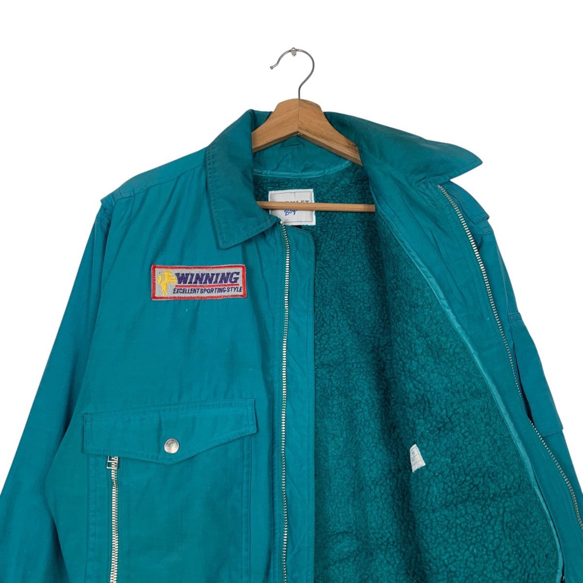 Vintage 90's YORKLET BOYS F1 Racing Team Sherpa Jacket #2489-C112 Size US S / EU 44-46 / 1 - 12 Thumbnail