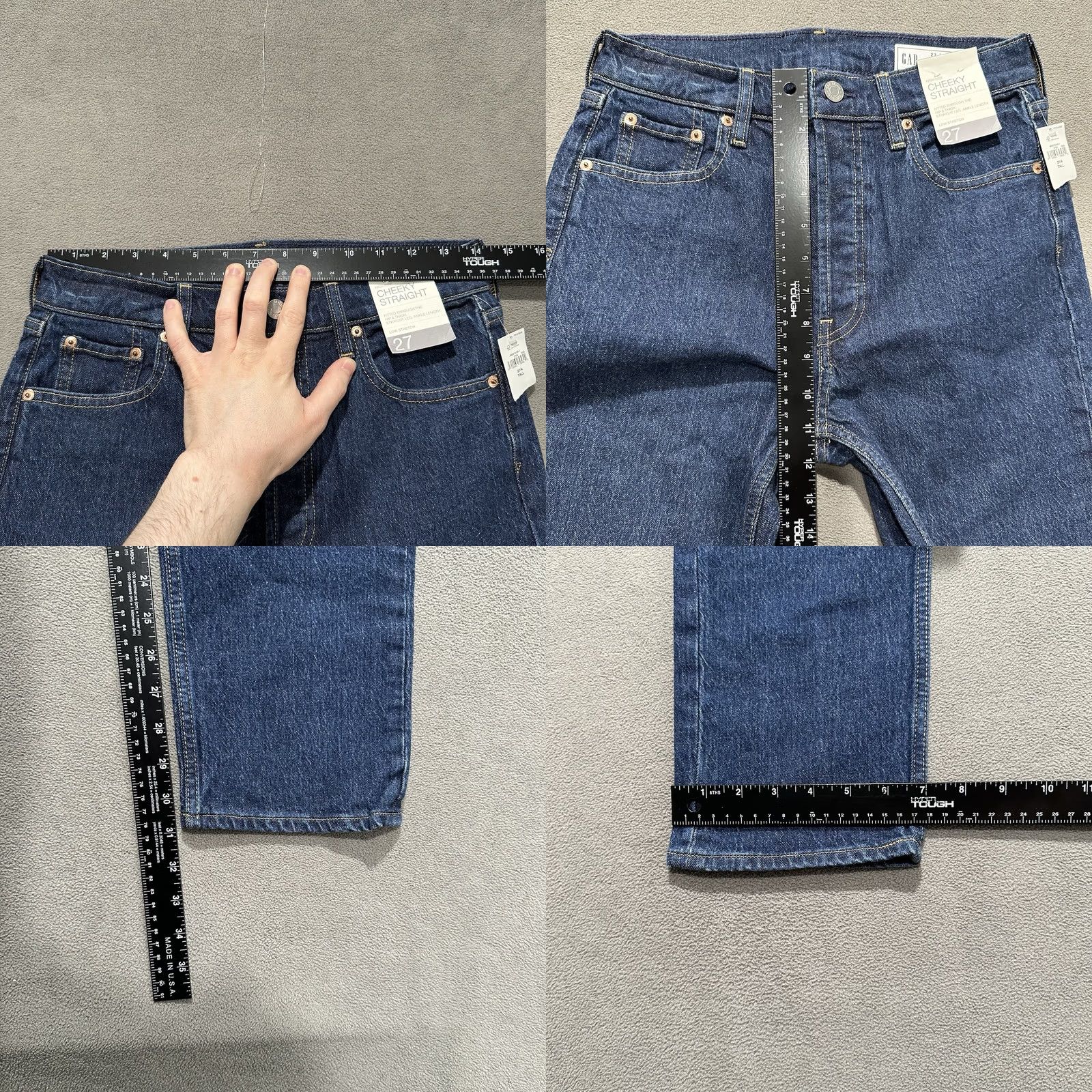 Gap GAP Jeans Womens 27 4T Blue Denim Straight High Rise Button Fly Size 27" / US 4 / IT 40 - 8 Thumbnail