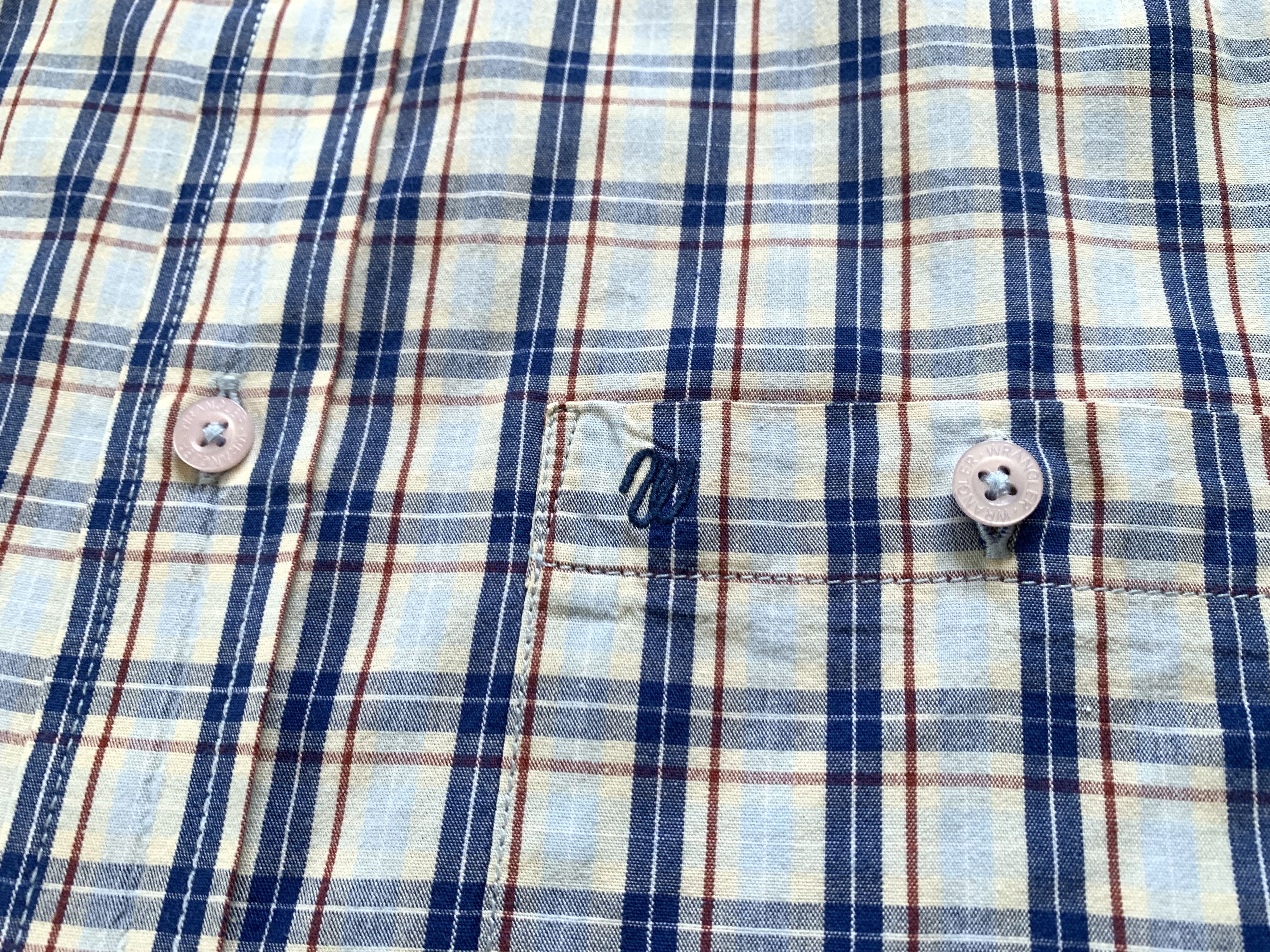 Vintage × Wrangler Wrangler Plaid Casual Cotton Short Sleeve Shirt Size US L / EU 52-54 / 3 - 5 Thumbnail