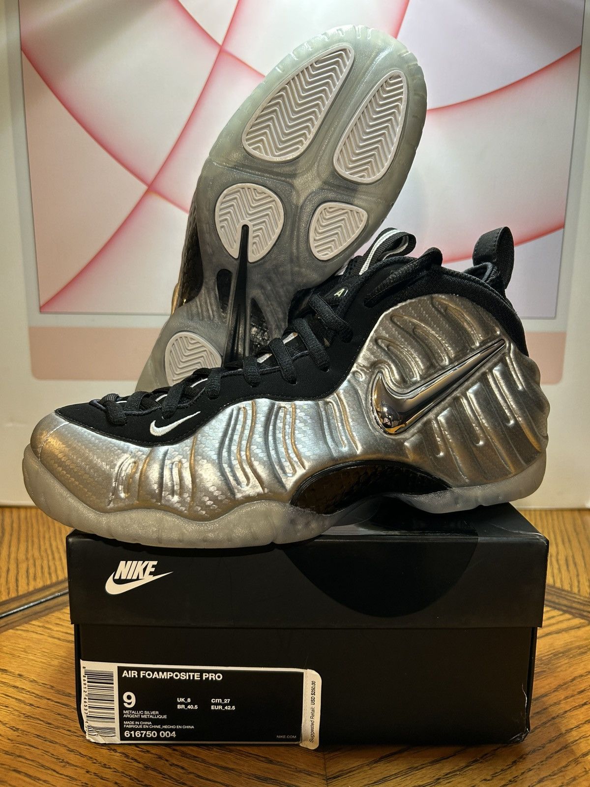 Nike Size 9- Nike Air Foamposite Pro Silver Surfer 2017 Size US 9 / EU 42 - 1 Thumbnail
