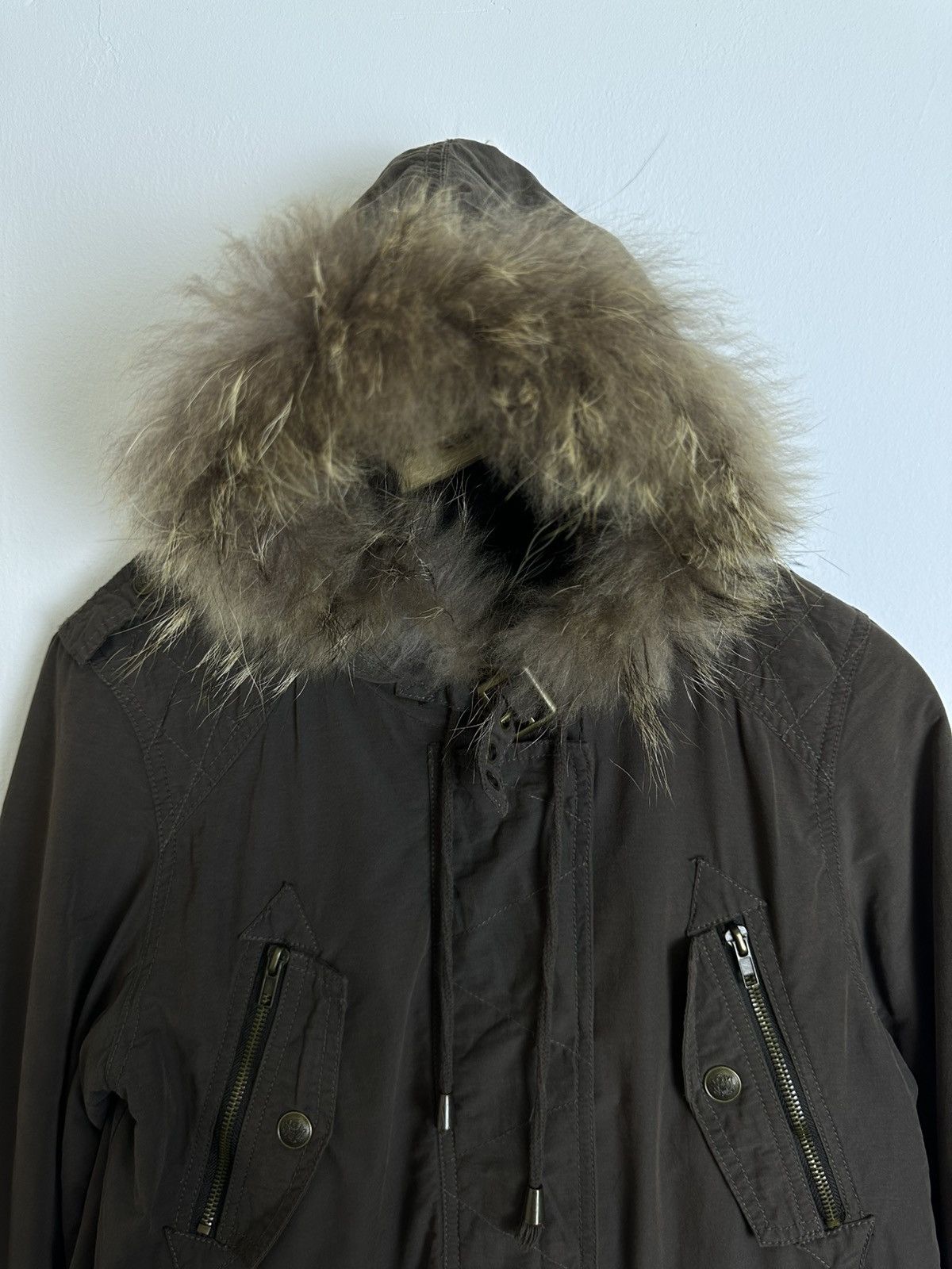 Le Grande Bleu (L.G.B.) 00’s Sorridere Multiple Pocket Fur Hoodie Parachute Jacket Size US M / EU 48-50 / 2 - 6 Thumbnail