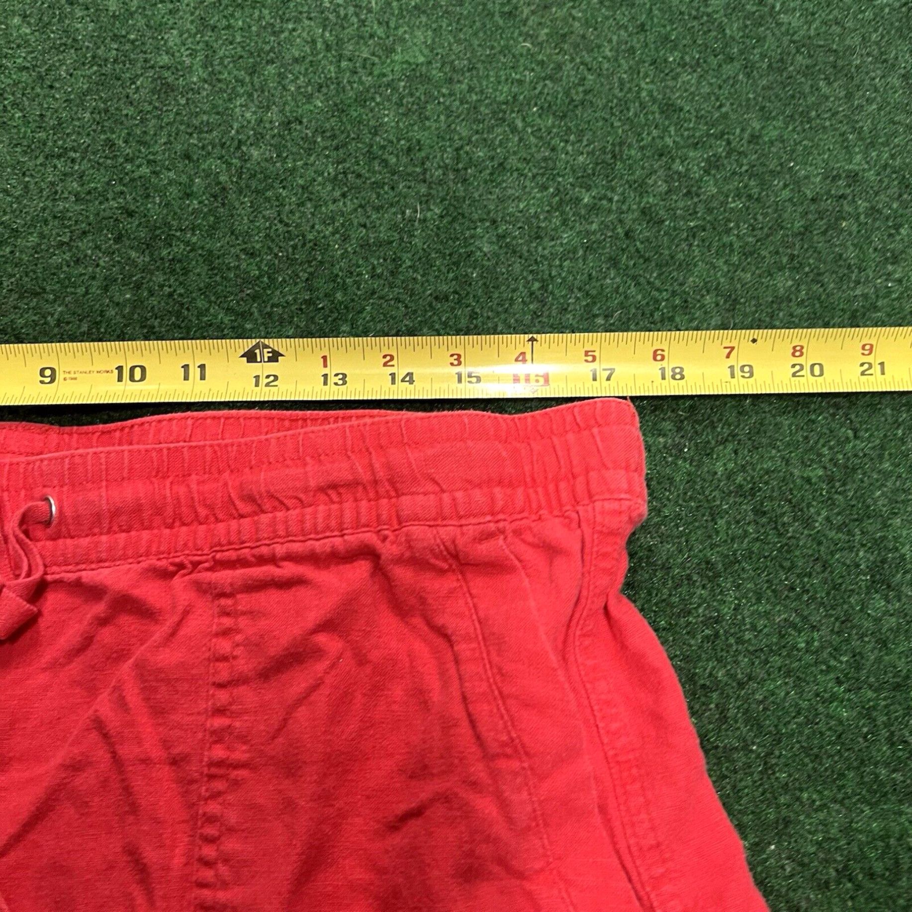 Nautica Nautica Shorts Womens Size L Red Linen Blend Pull on Drawtring Pockets Casual Size 36" / US 14 / IT 50 - 4 Thumbnail