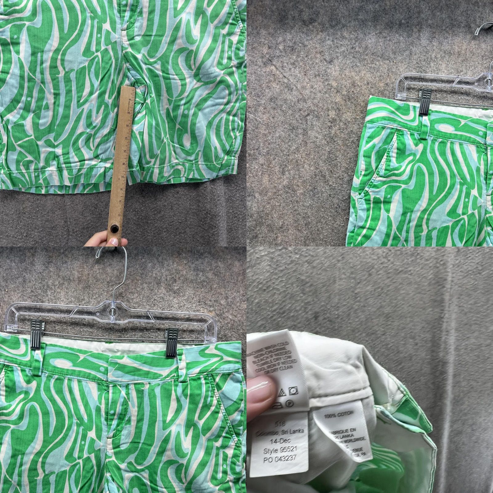 Lilly Pulitzer Lilly Pulitzer Shorts Womens 10 Green Chipper Printed Bermuda Chino Summer Geometric Pattern Size 32" / US 10 / IT 46 - 8 Thumbnail