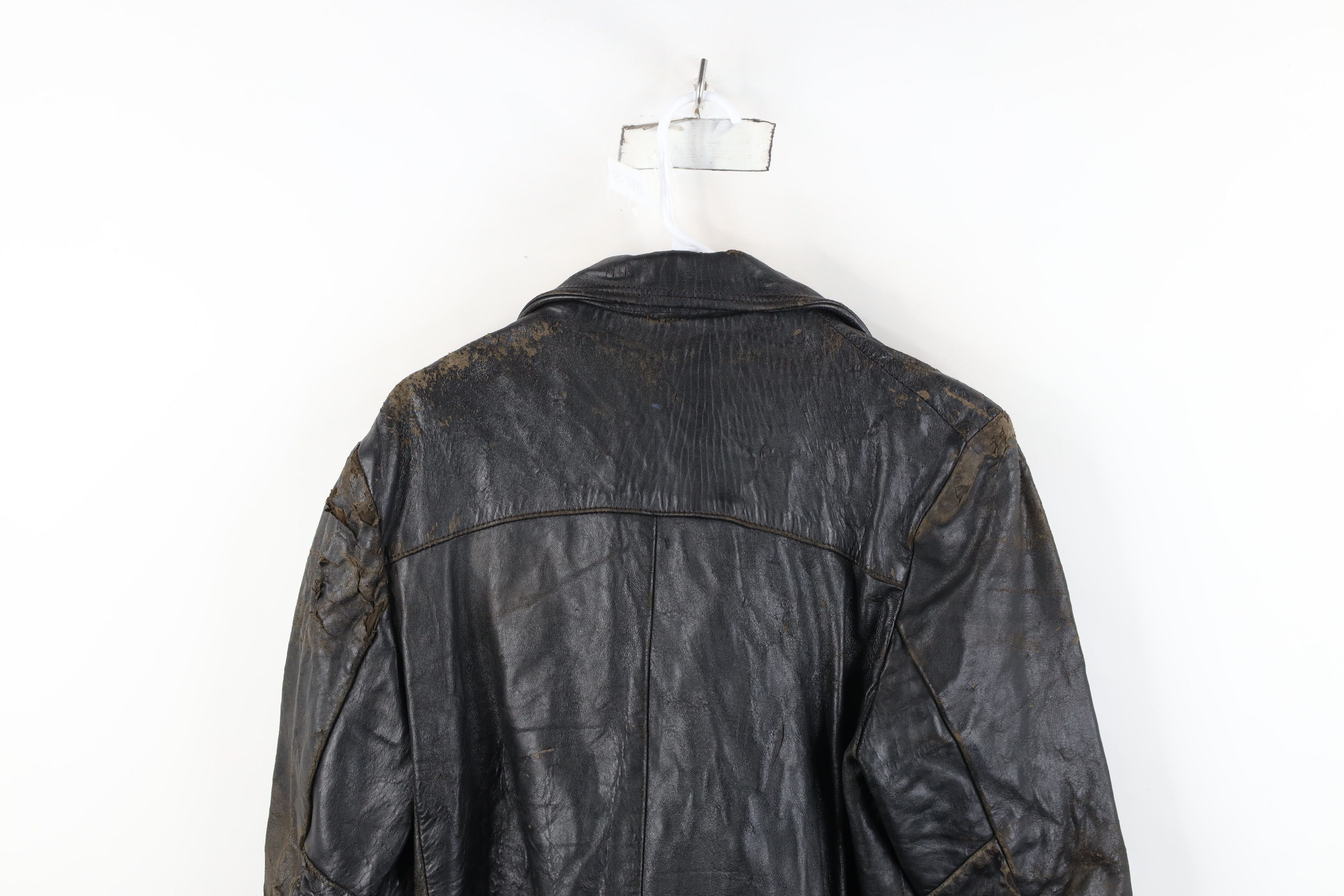 Vintage Vintage 70s Streetwear Leather Button Jacket Coat Black Size US S / EU 44-46 / 1 - 14 Thumbnail