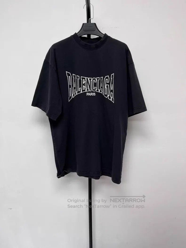Balenciaga Letter Logo Printed Round Neck Short Sleeve T-S