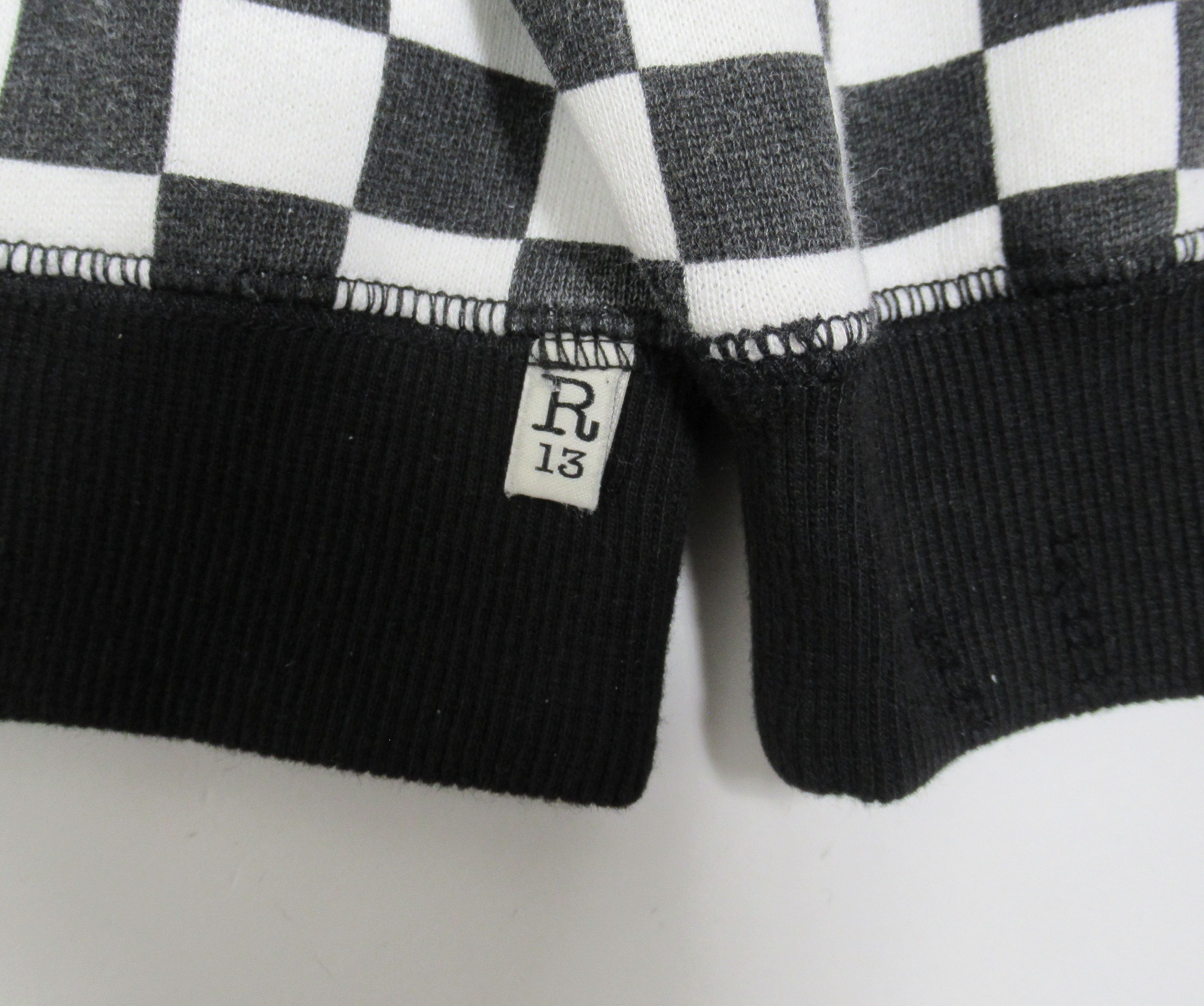 R13 R13 Women's Oversized Hoodie Sweatshirts Checker Black White Size XXS / US 00 / IT 34 - 4 Thumbnail