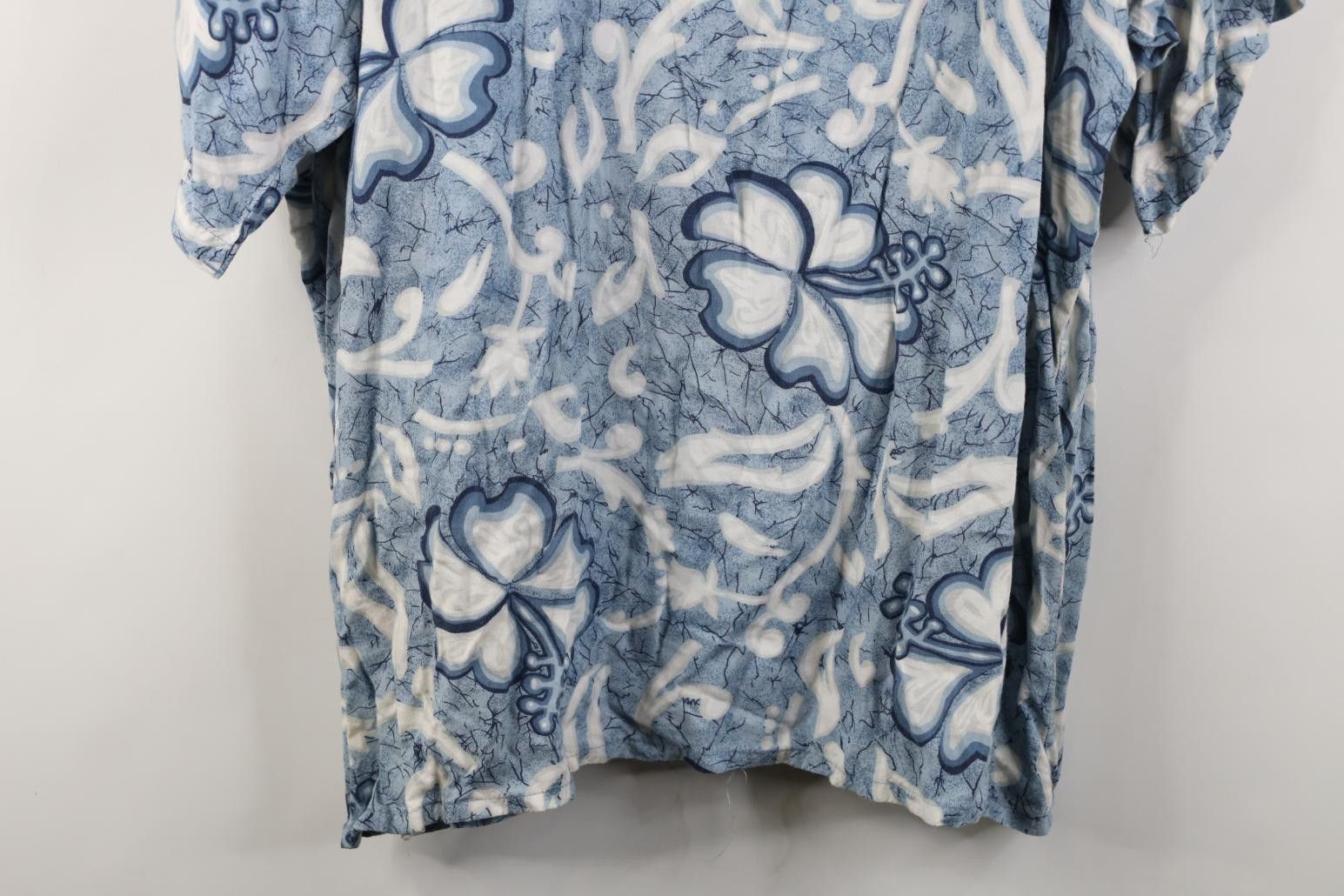 Vintage Vintage 90s Streetwear Gabardine Flower Hawaiian Shirt Size US XL / EU 56 / 4 - 12 Thumbnail
