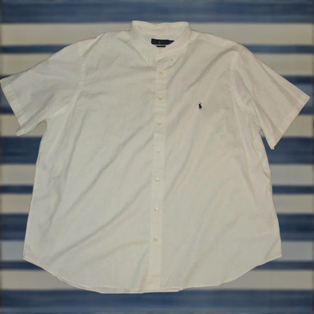 Ralph Lauren Polo RALPH LAUREN White Short Sleeve Feather Weight Twill Button Down Shirt 3XB Size US XXL / EU 58 / 5 - 1 Thumbnail