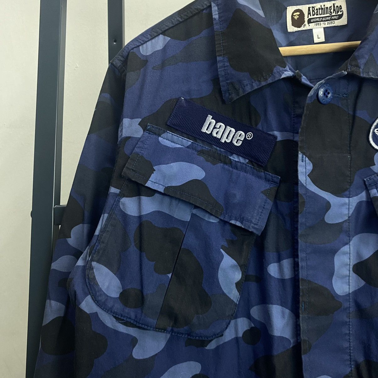 Bape RARE‼️A Bathing Ape Multi Pocket Purple Camo Shirt Button Ups Size US L / EU 52-54 / 3 - 5 Thumbnail