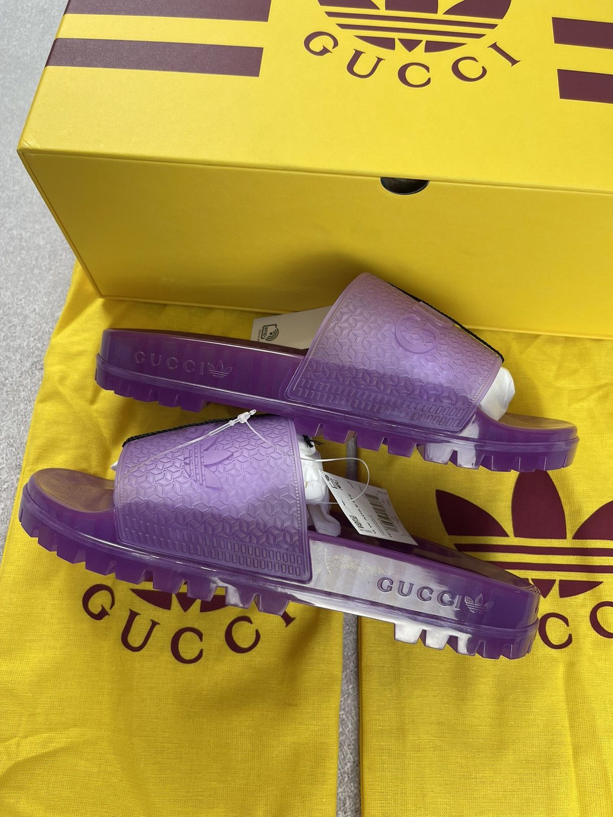 Adidas × Gucci Adidas x Gucci Rubber Slide Sandals Purple Size 42 Size US 9 / IT 39 - 7 Thumbnail