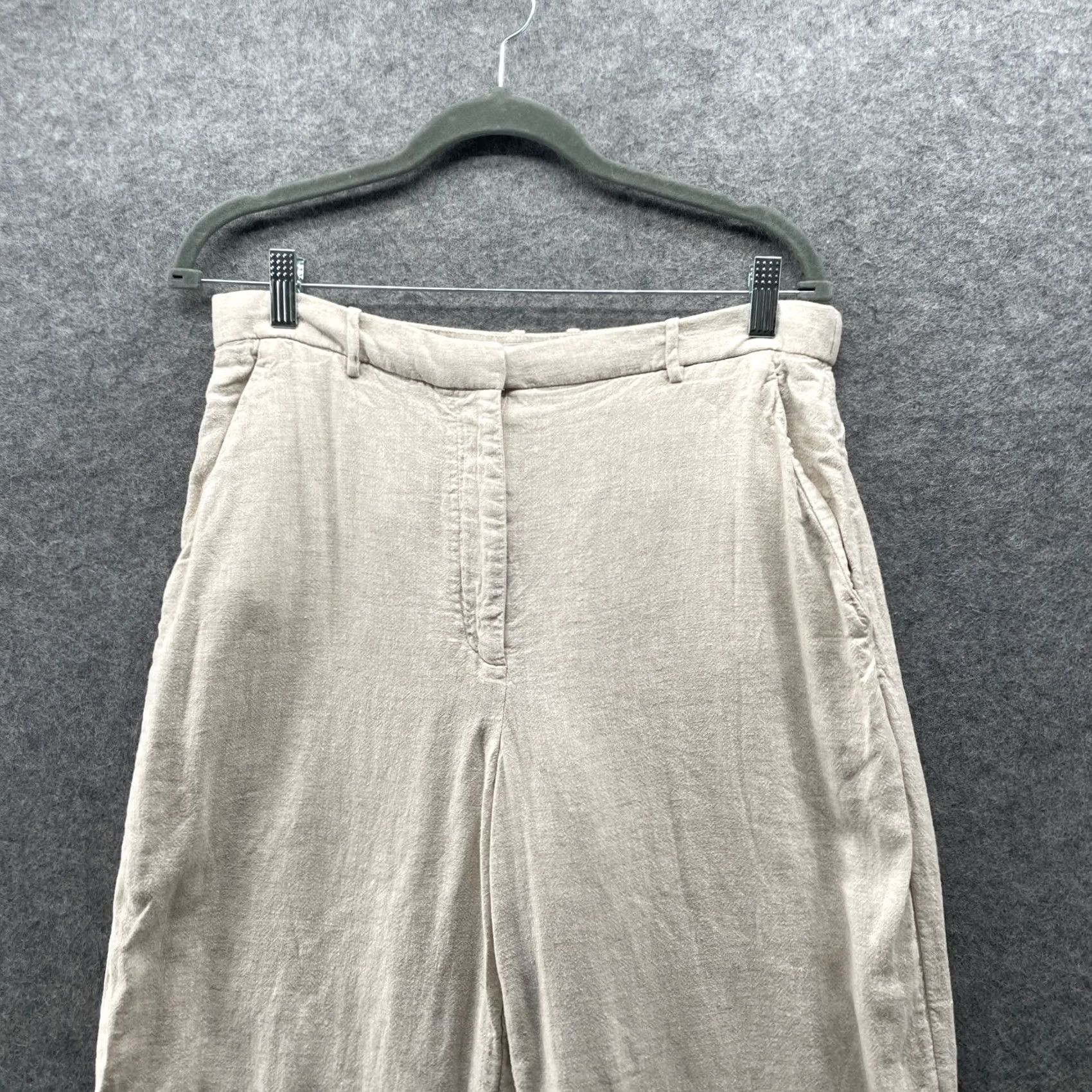 Abercrombie & Fitch Abercrombie & Fitch Curve Wide Leg Linen Blend Dress Pants Womens 30 Beige Wide-Leg Front Pockets Stretch Comfortable High Rise Review: 10 / 20 Size 30" / US 8 / IT 44 - 3 Thumbnail