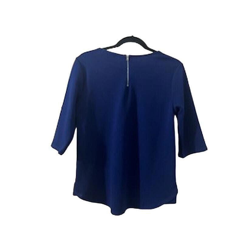 Designer Green Envelope Large Royal Blue 3/4 Sleeve Blouse Top Size L / US 10 / IT 46 - 2 Thumbnail
