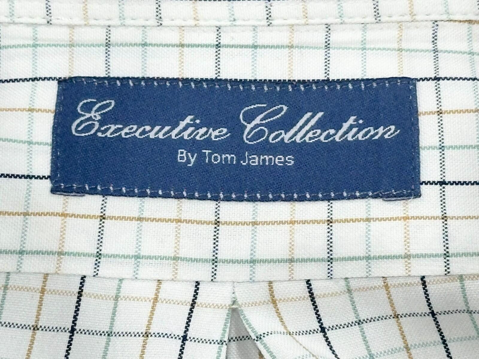 Tom James Tom James Executive Collection Checked Oxford White Mens XL Size 44R - 6 Thumbnail