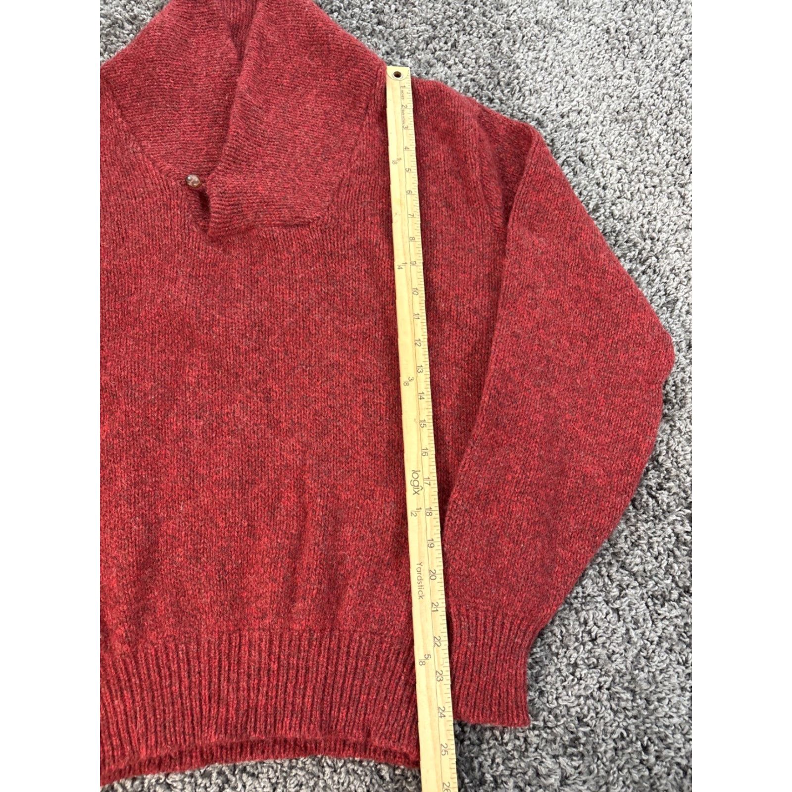 Vintage VINTAGE L.L. Bean Sweater Men’s M Red Wool Knit Shawl Collar Fisherman USA Crew Neck Long Sleeve Size US M / EU 48-50 / 2 - 2 Thumbnail