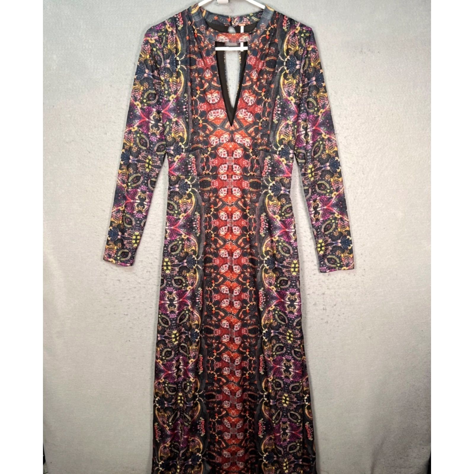 Free People Free People Maxi Dress Womens Small Paisley Multicolor Long Sleeve V-Neck Bohemian Shirt? Size S / US 4 / IT 40 - 2 Thumbnail