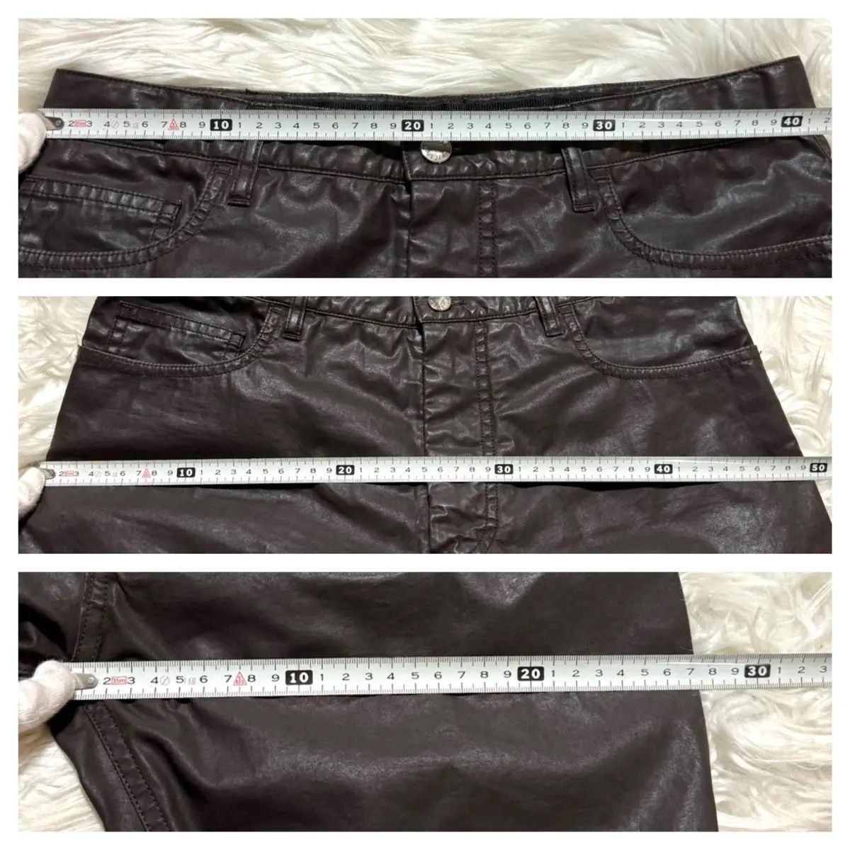 Louis Vuitton × Vintage Louis Vuitton Leather Patch Glossy Cotton Pants Size US 40 / EU 56 - 5 Thumbnail