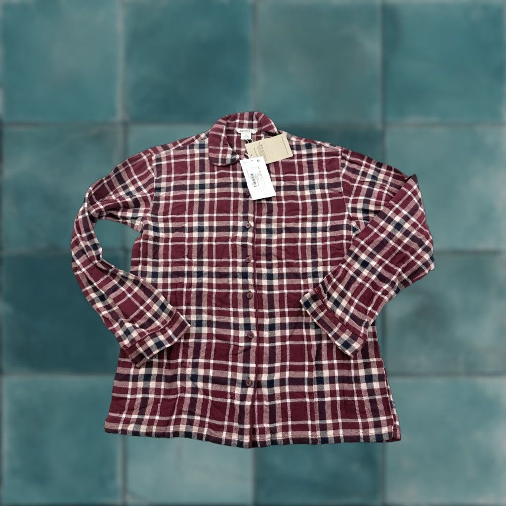 Vintage **Monki Red Plaid Flannel Pajama Top Womens XS** User: **Monki Red Plaid Flannel Pajama Shirt Womens XS** Size XS / US 0-2 / IT 36-38 - 1 Thumbnail
