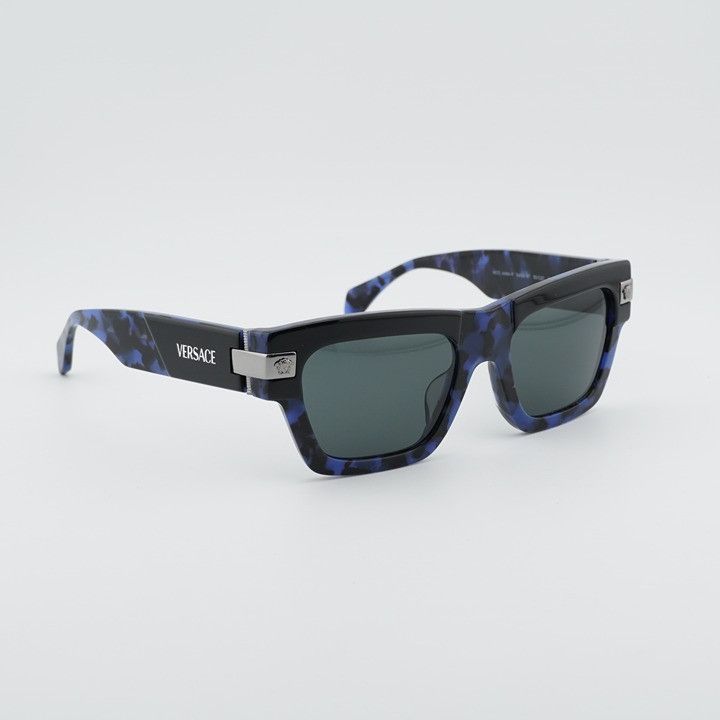 Versace Versace VE4464F 545887 Sunglasses Black / Blue Rectangle Size ONE SIZE - 7 Thumbnail