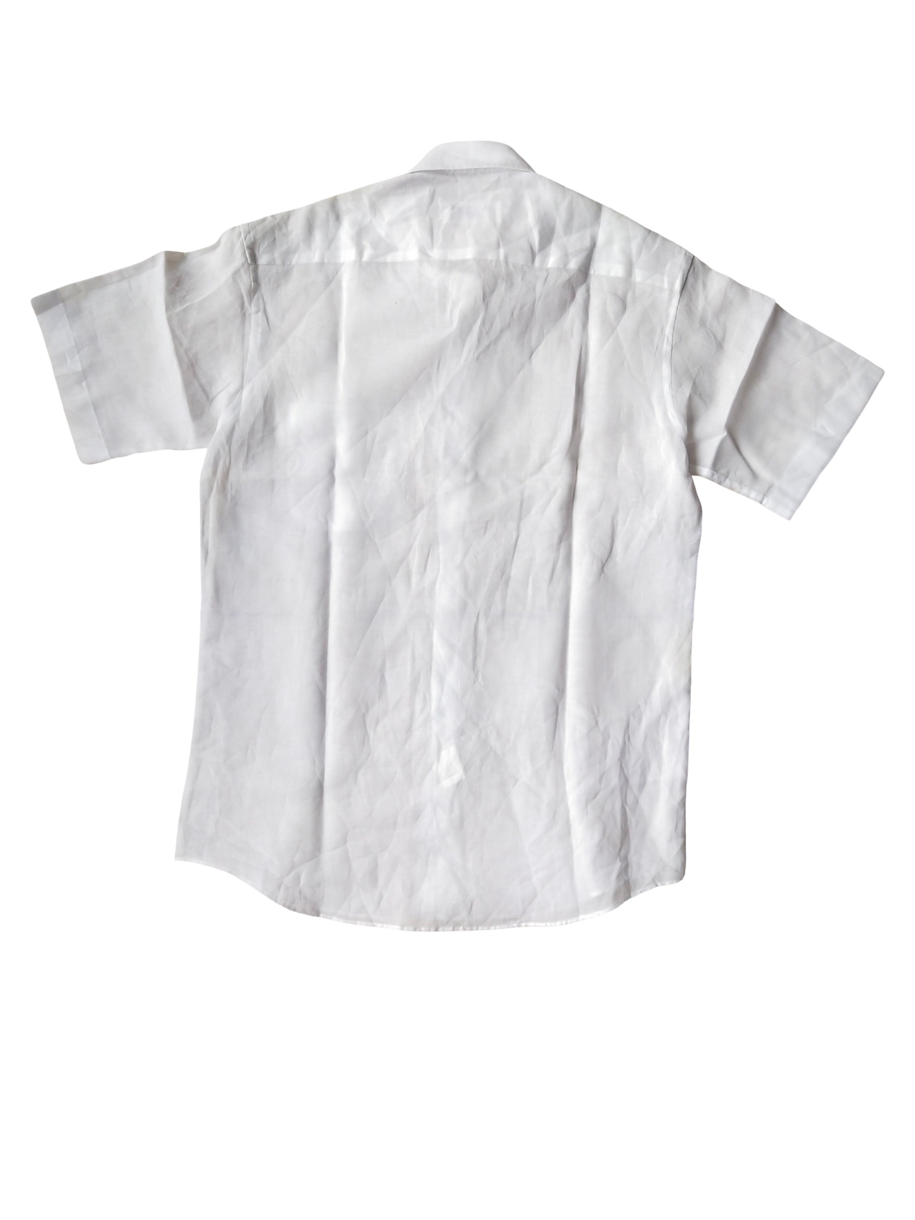Nina Ricci 1990s Nina Ricci Monsieur Paris White SS Embroidered Shirt Size L / US 10 / IT 46 - 5 Thumbnail