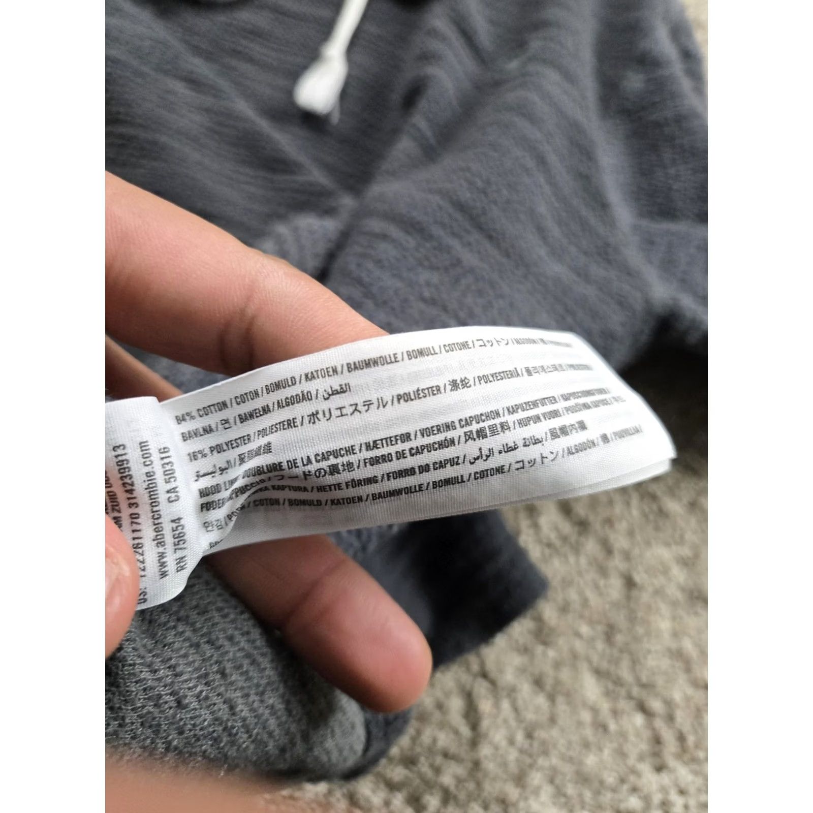Abercrombie & Fitch Abercrombie & Fitch Hoodie Mens Small Gray Textured Pullover Pockets Knit Cotton Polyester Logo Pullover Hooded Long Sleeve Regular Fit Size US S / EU 44-46 / 1 - 6 Thumbnail