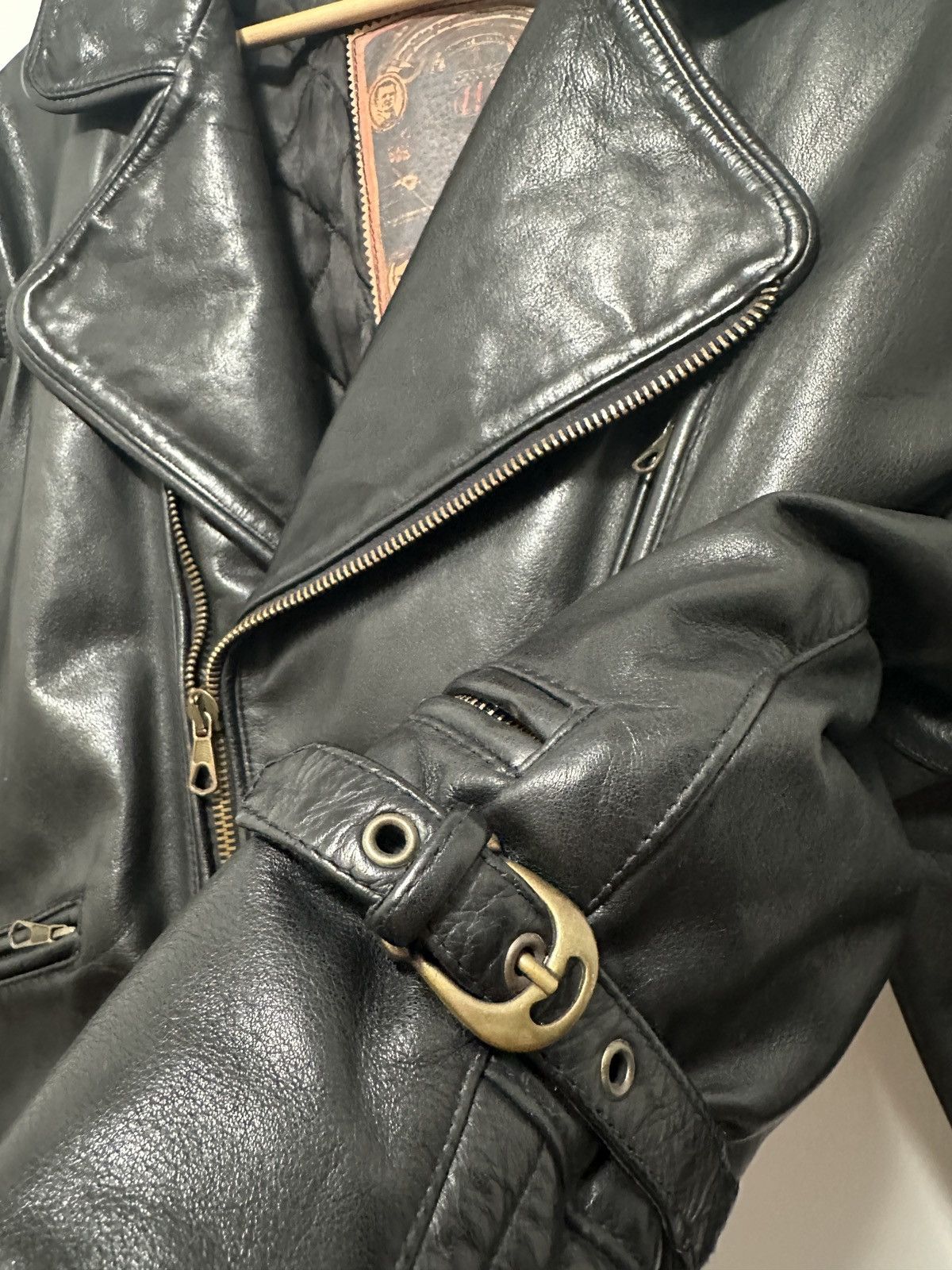 Genuine Leather × Vintage Vintage 70s Leather Biker Jacket Size US M / EU 48-50 / 2 - 14 Thumbnail