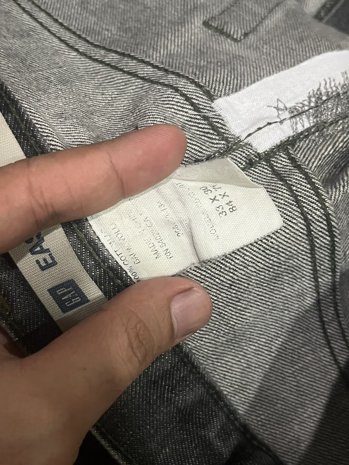 Balenciaga × Gap × Kanye West ⚡️Grunge⚡️Vintage Gap Rough Flame Black Washed Loose Fit Jeans Size US 33 - 17 Thumbnail