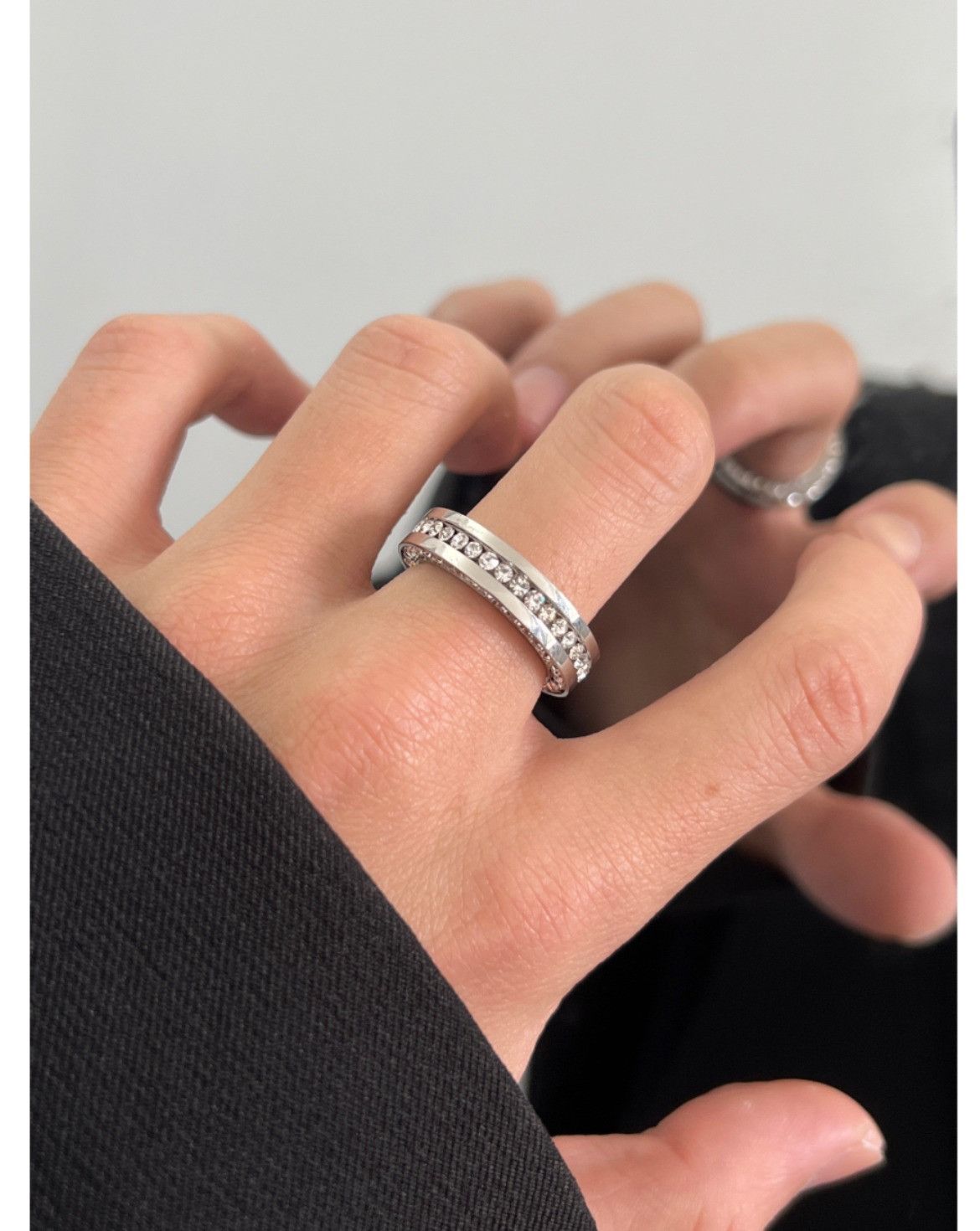 Jewelry × Vintage Hip hop titanium steel ring for men Size ONE SIZE - 2 Thumbnail