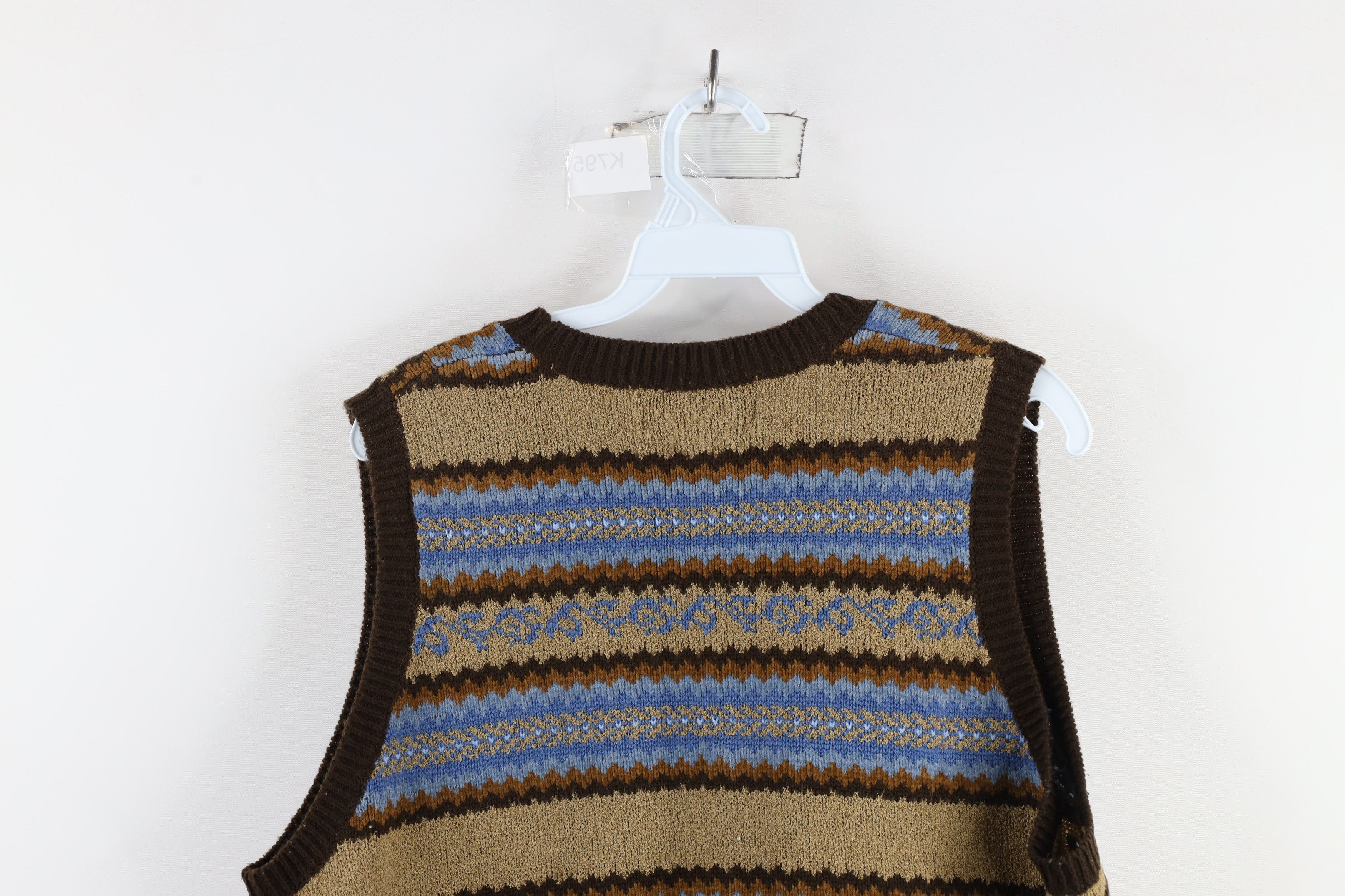 Vintage Vintage 90s Streetwear Flower Fair Isle Sweater Vest Size XL / US 12-14 / IT 48-50 - 8 Thumbnail