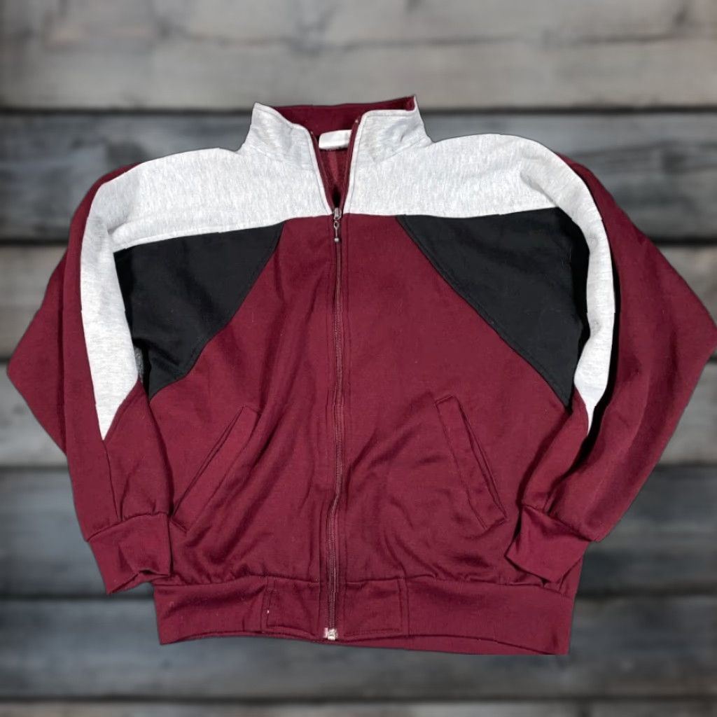 McGregor VTG MacGregor Sweatshirt Adult Large Red Gray Panel 80s 90s Retro Zip Full Zip Pockets Men Size US L / EU 52-54 / 3 - 1 Thumbnail