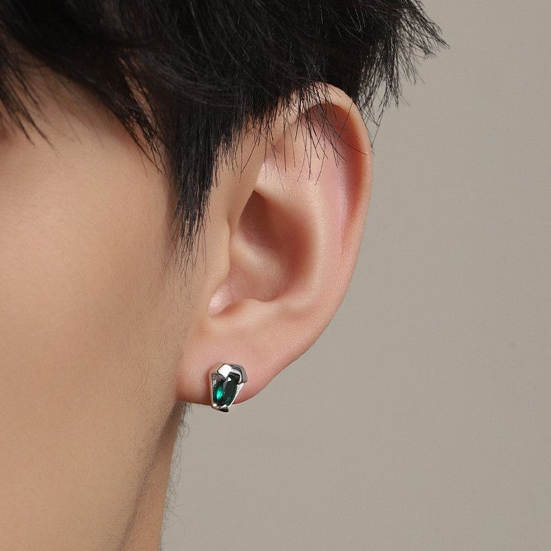 Jewelry Snake Stone Dark Earrings One Pairs Chrome Jewelry Size ONE SIZE - 1 Thumbnail
