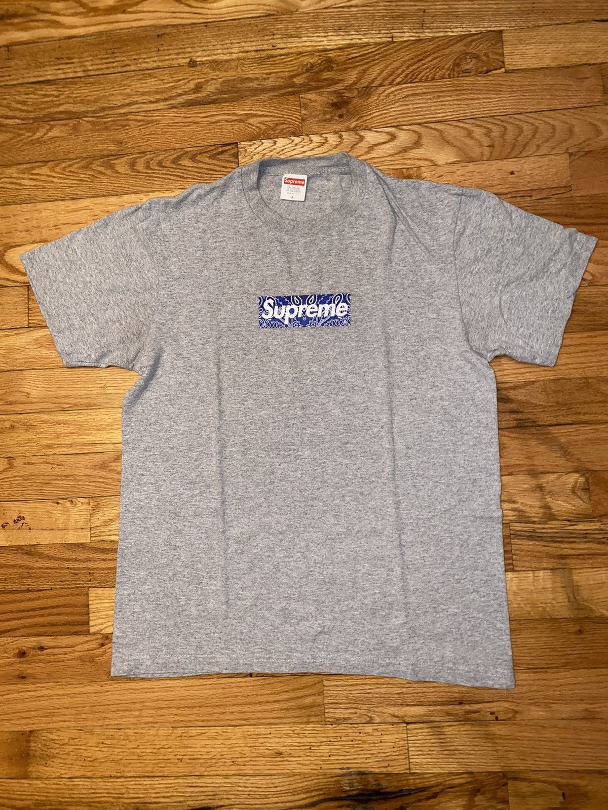 Supreme Supreme Grey Bandana Box Logo Tee | Grailed