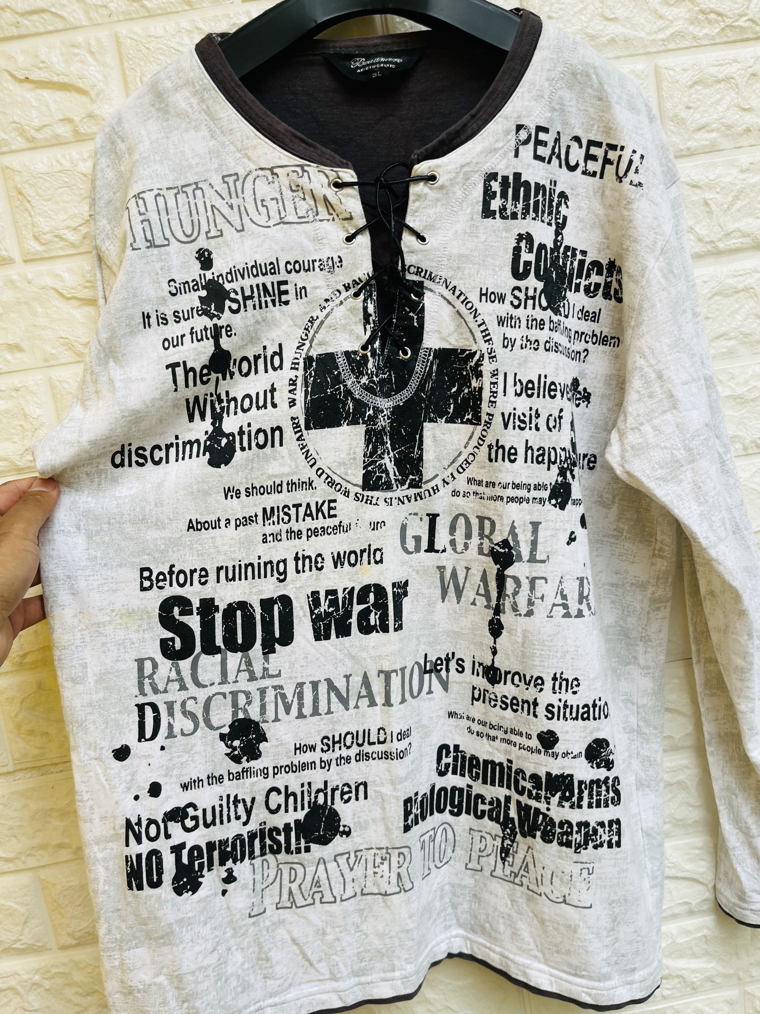 Japanese Brand Vintage Beaumere Stop War Designer Fashion Style Size US M / EU 48-50 / 2 - 11 Thumbnail