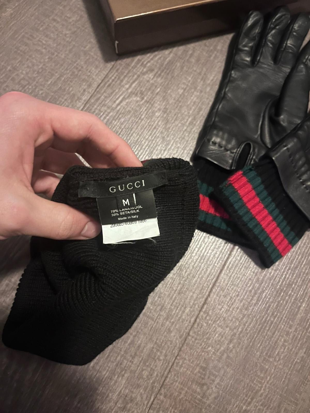 Gucci Gucci - Black Beanie and Leather Gloves Set Size ONE SIZE - 7 Thumbnail
