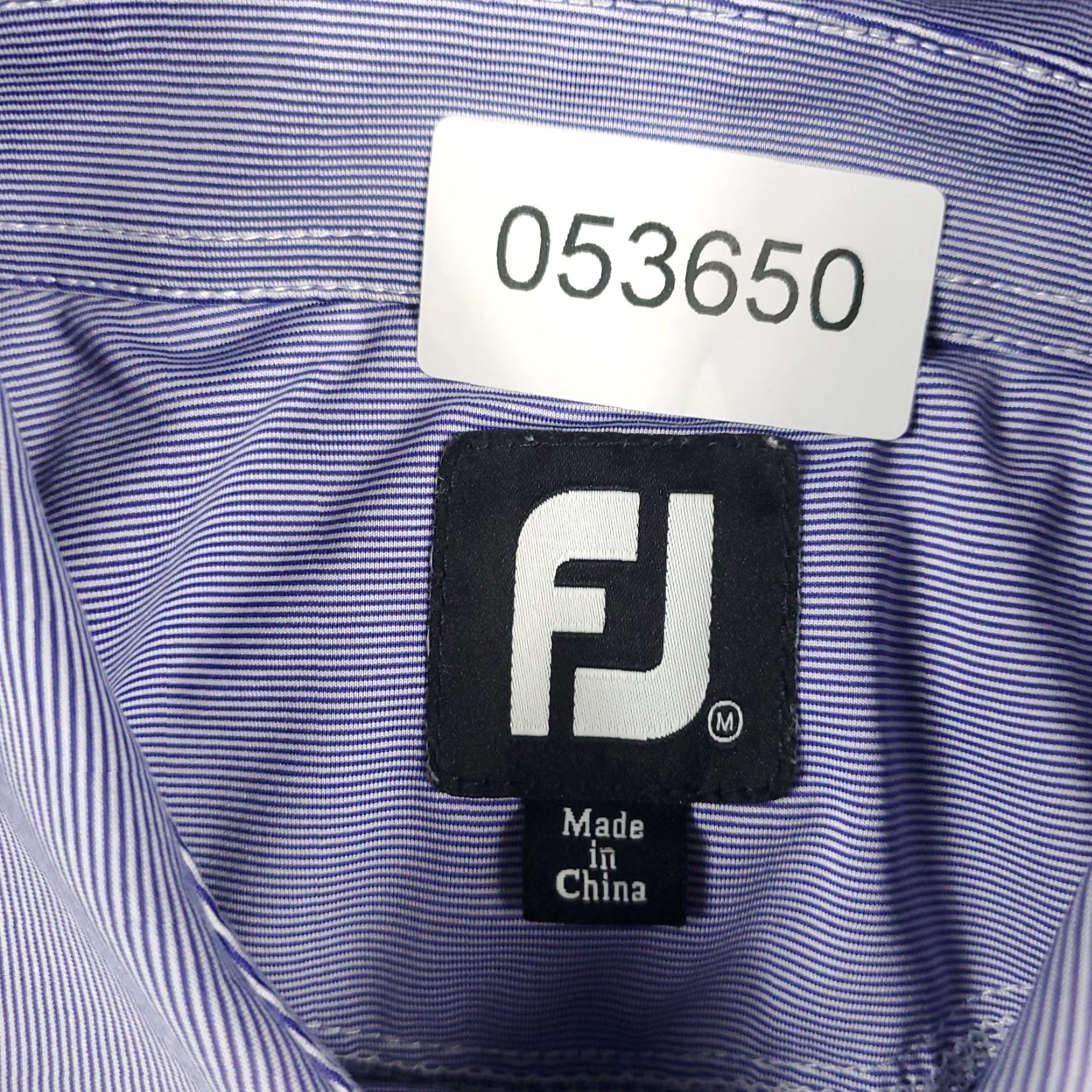 Footjoy FJ Polo Shirt Mens M Purple Striped Shirt Polo Size US M / EU 48-50 / 2 - 6 Thumbnail