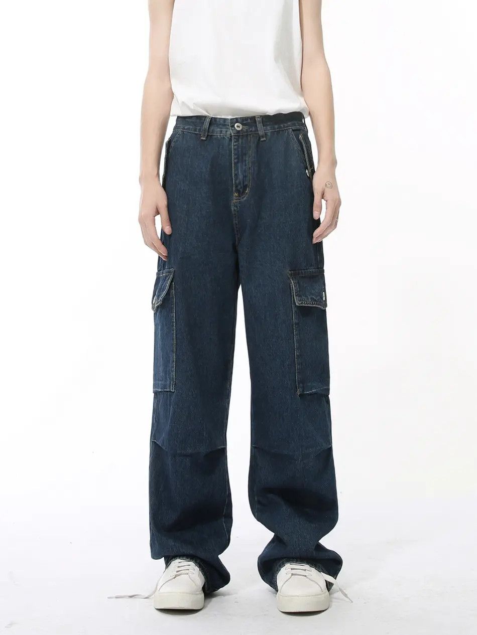Japanese Brand Retro loose straight leg high street pocket jeans Size US 32 / EU 48 - 5 Thumbnail