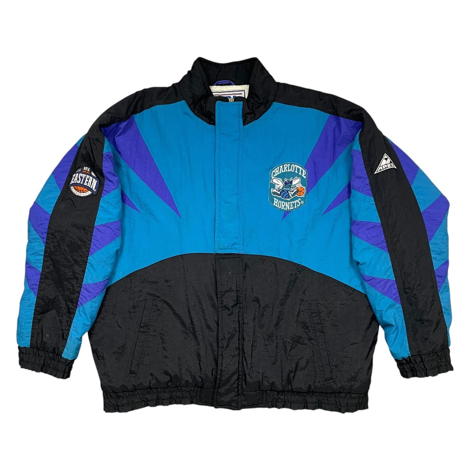 NBA VTG 90s CHARLOTTE HORNETS APEX ONE FULL ZIP PUFFER JACKET XL Size US XL / EU 56 / 4 - 2 Thumbnail