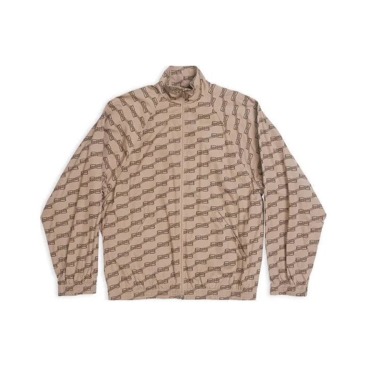 Balenciaga Balenciaga SS22 Logo Zip-Up Jacket in Brown Size US XXS / EU 40 - 1 Thumbnail