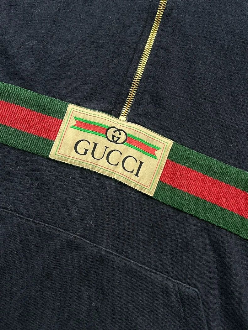 Gucci Gucci Black belt logo half-zipper hooded sweatshirt 2502-Ne Size US M / EU 48-50 / 2 - 4 Thumbnail