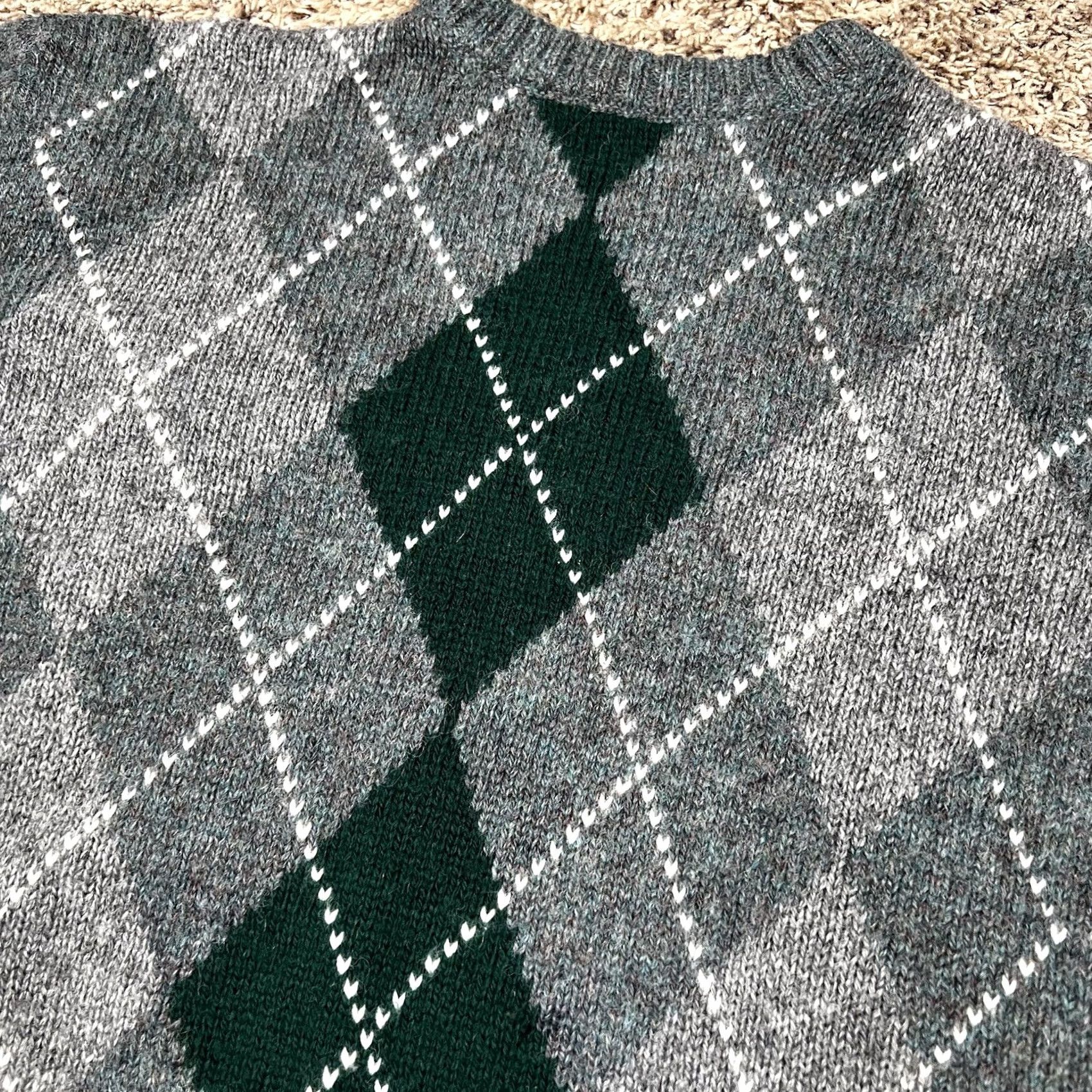 McGregor VINTAGE McGregor Argyle Knit Golf Sweater Mens M Pullover Gray Wool/Acrylic Crew Neck Long Sleeve Made USA Size US M / EU 48-50 / 2 - 4 Thumbnail