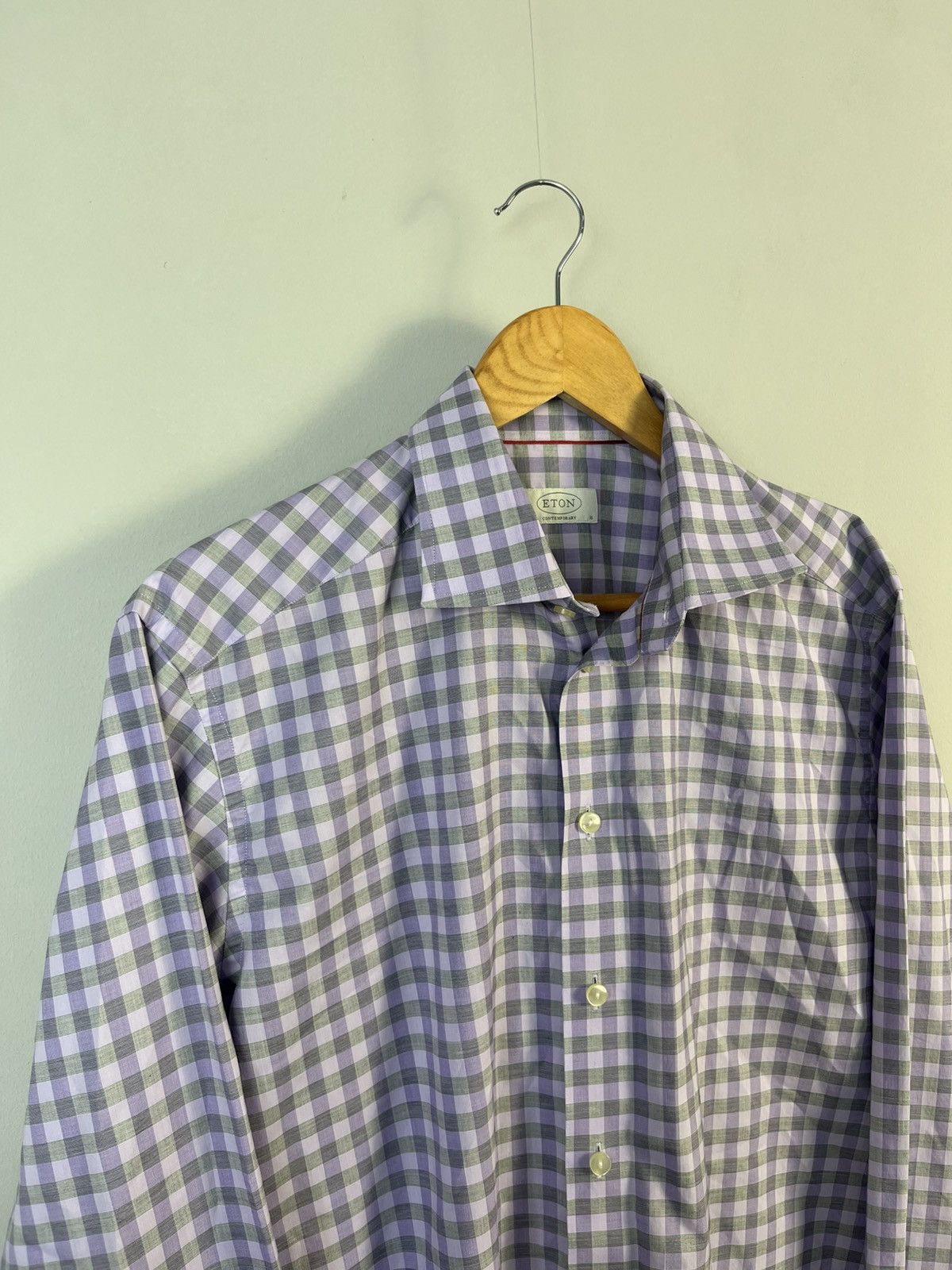 Eton ETON Luxury Classic Cotton Plaid Long Sleeve Shirt Size US L / EU 52-54 / 3 - 2 Thumbnail