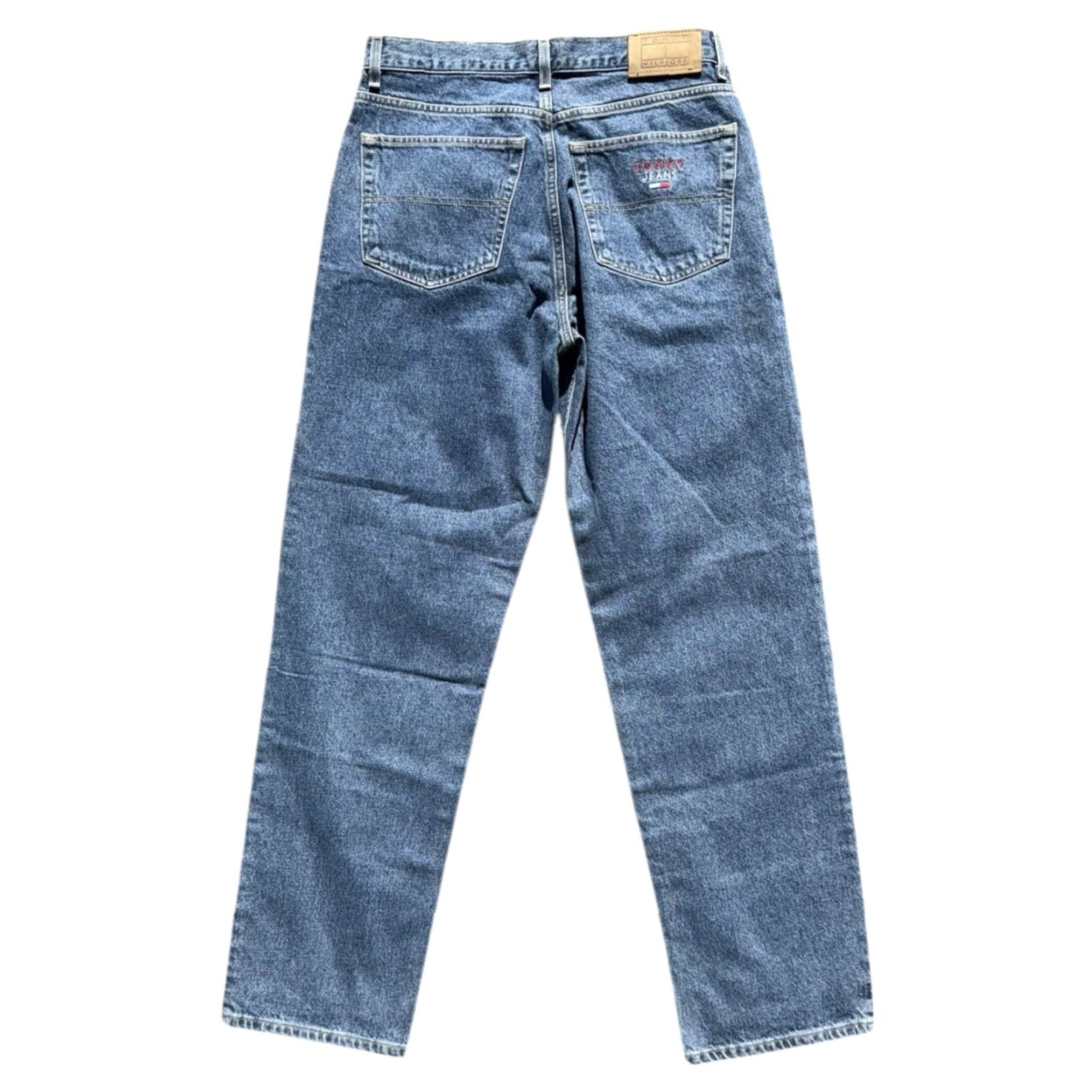 Tommy Hilfiger VINTAGE Tommy Hilfiger Jeans Wide-Leg 90s 33x34 Light Wash Blue RARE Mens Size US 33 - 2 Thumbnail